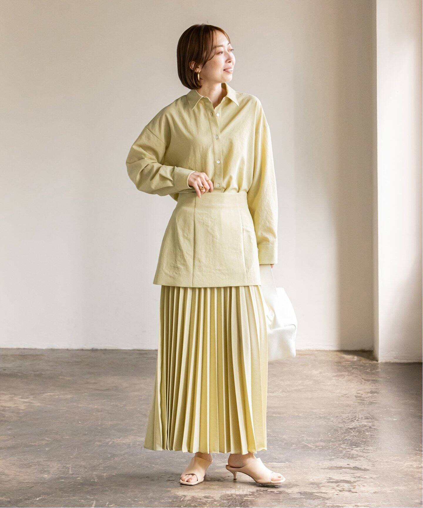 エステルツイルプリーツカバースカート（ロング・マキシ丈スカート  