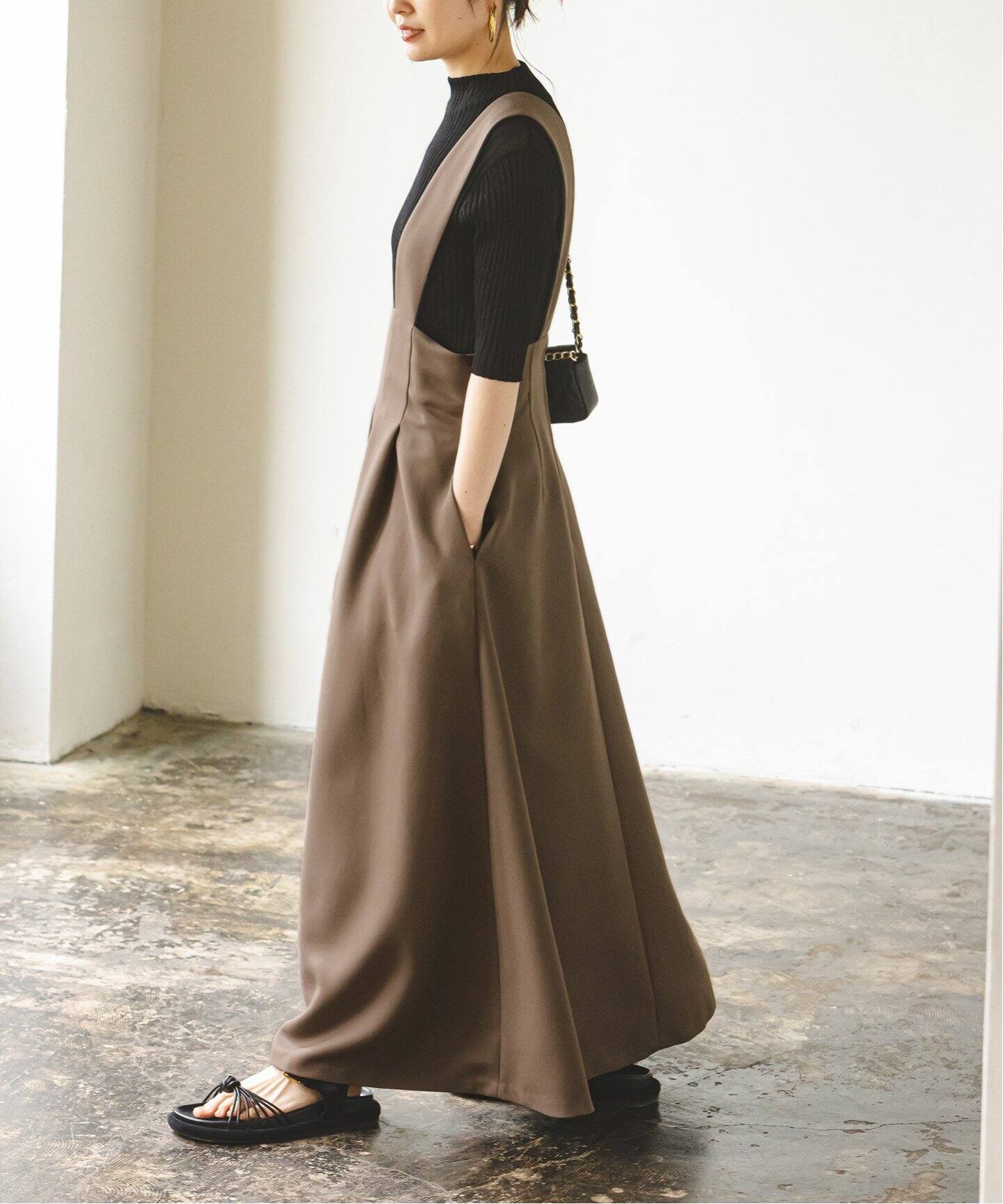 サロペットAラインスカート（ロング・マキシ丈スカート）｜NOBLE  