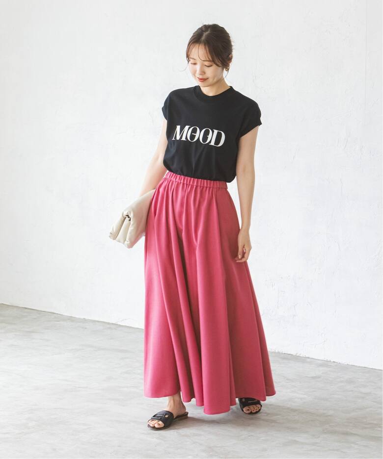 リネンライクフレアスカート（ロング・マキシ丈スカート）｜NOBLE  