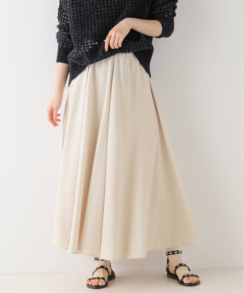 リネンライクフレアスカート（ロング・マキシ丈スカート）｜NOBLE  