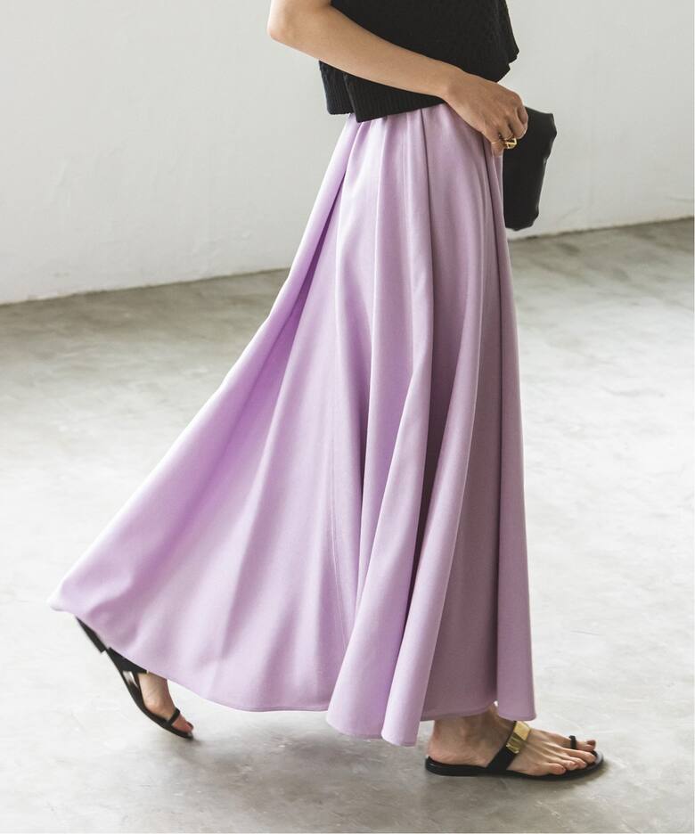 リネンライクフレアスカート（ロング・マキシ丈スカート）｜NOBLE  