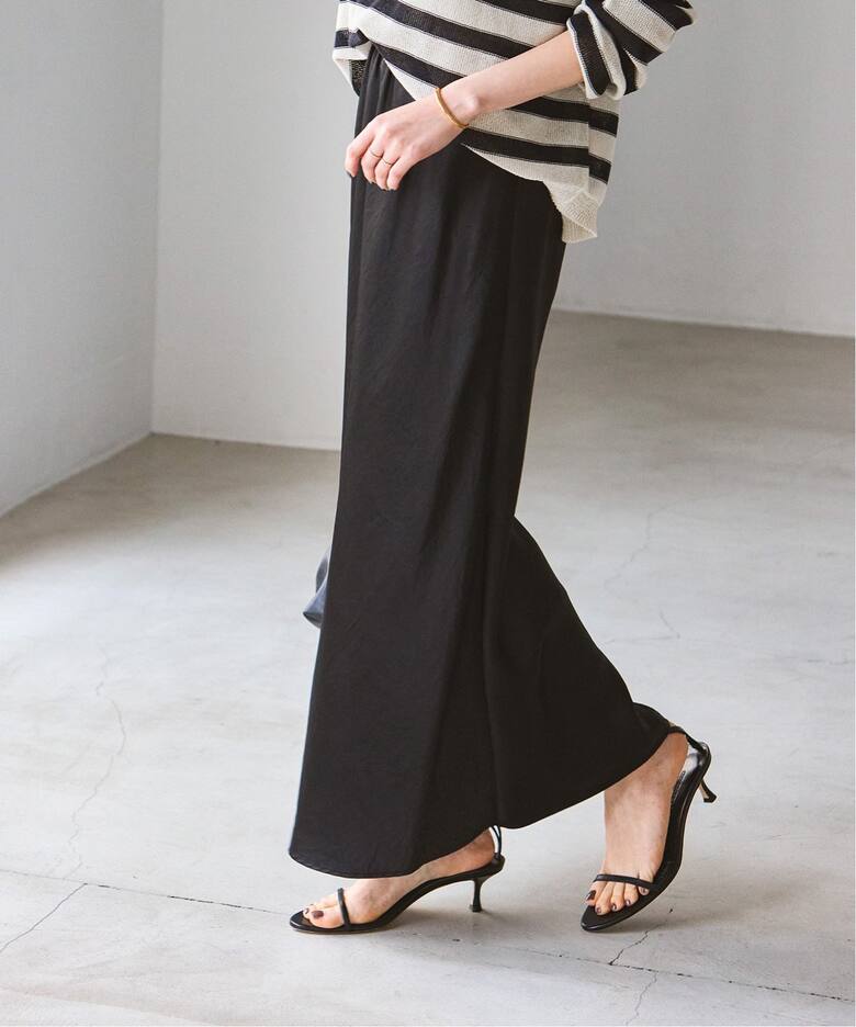 追加》ナローAラインサテンスカート 2（ロング・マキシ丈スカート  