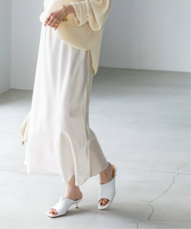 追加》ナローAラインサテンスカート 2（ロング・マキシ丈スカート  