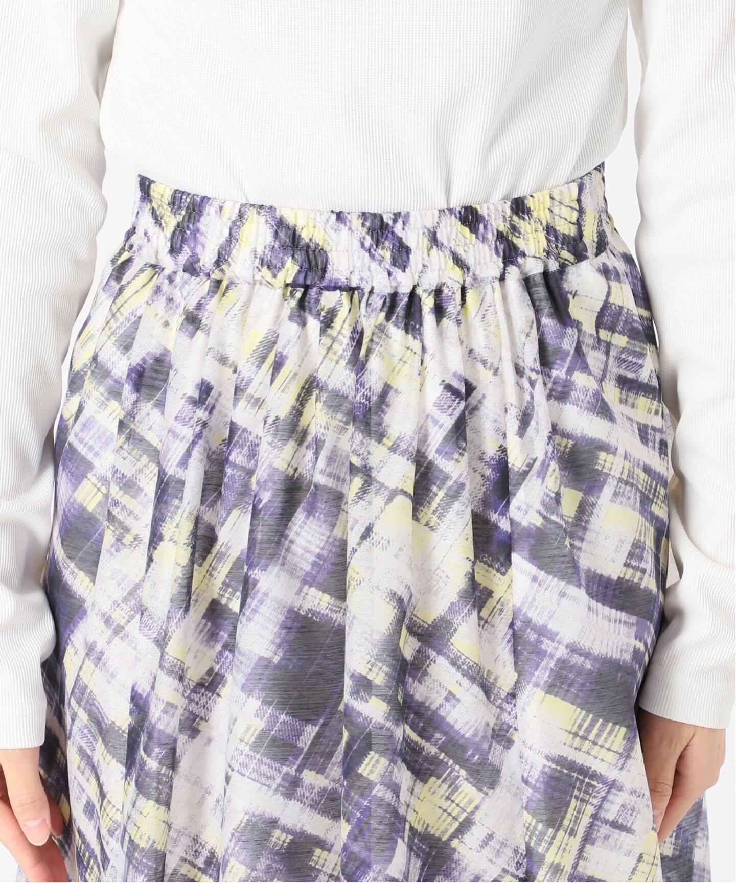 チェックプリントギャザースカート（ロング・マキシ丈スカート