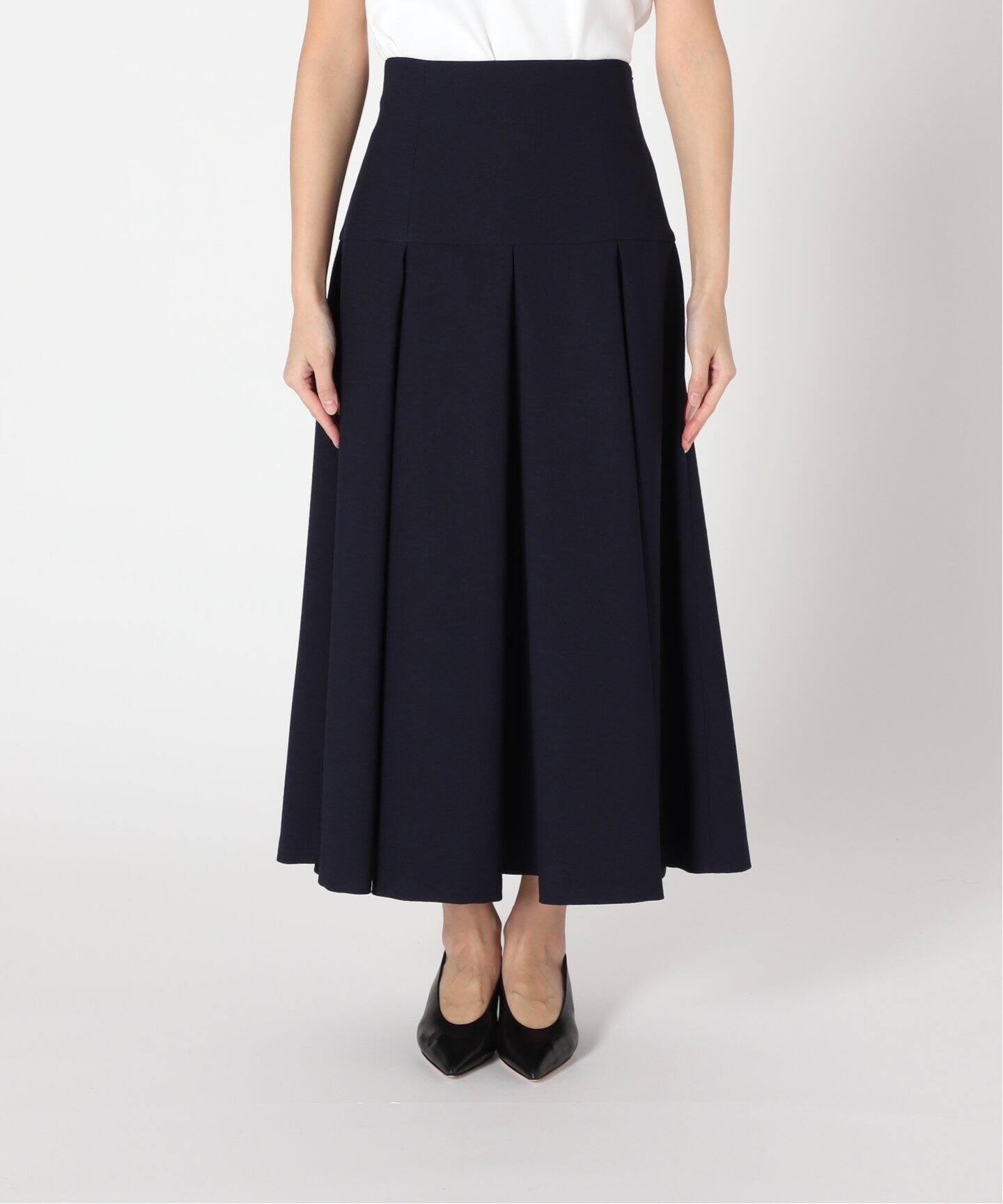 フロントパネルタックミディスカート（ロング・マキシ丈スカート  