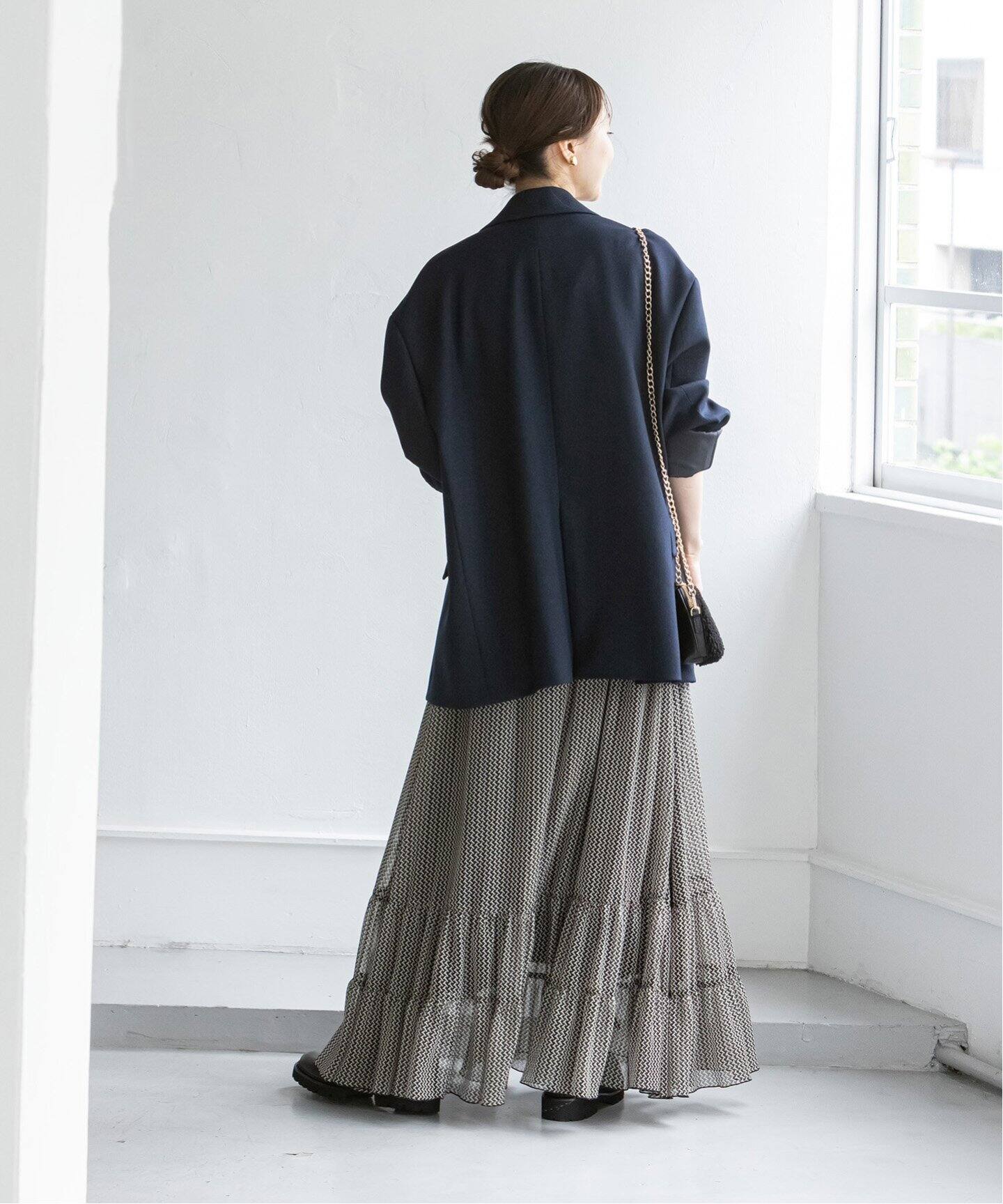 完売/美品】NOBLE フリルヘムミニスカート 36 ネイビー 入念 