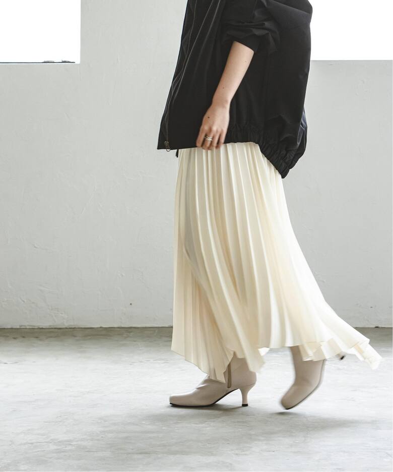 イレギュラーヘムプリーツスカート（ロング・マキシ丈スカート  