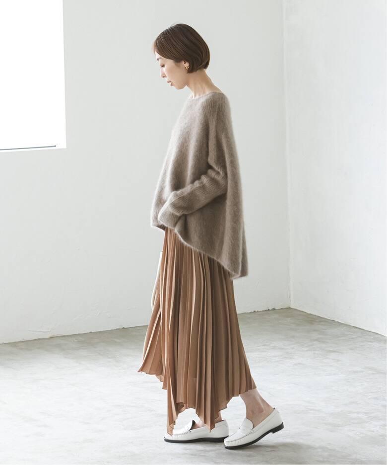 イレギュラーヘムプリーツスカート（ロング・マキシ丈スカート  