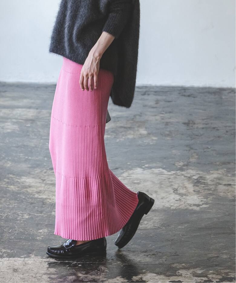 追加3》リブニットタイトスカート（ロング・マキシ丈スカート）｜NOBLE  