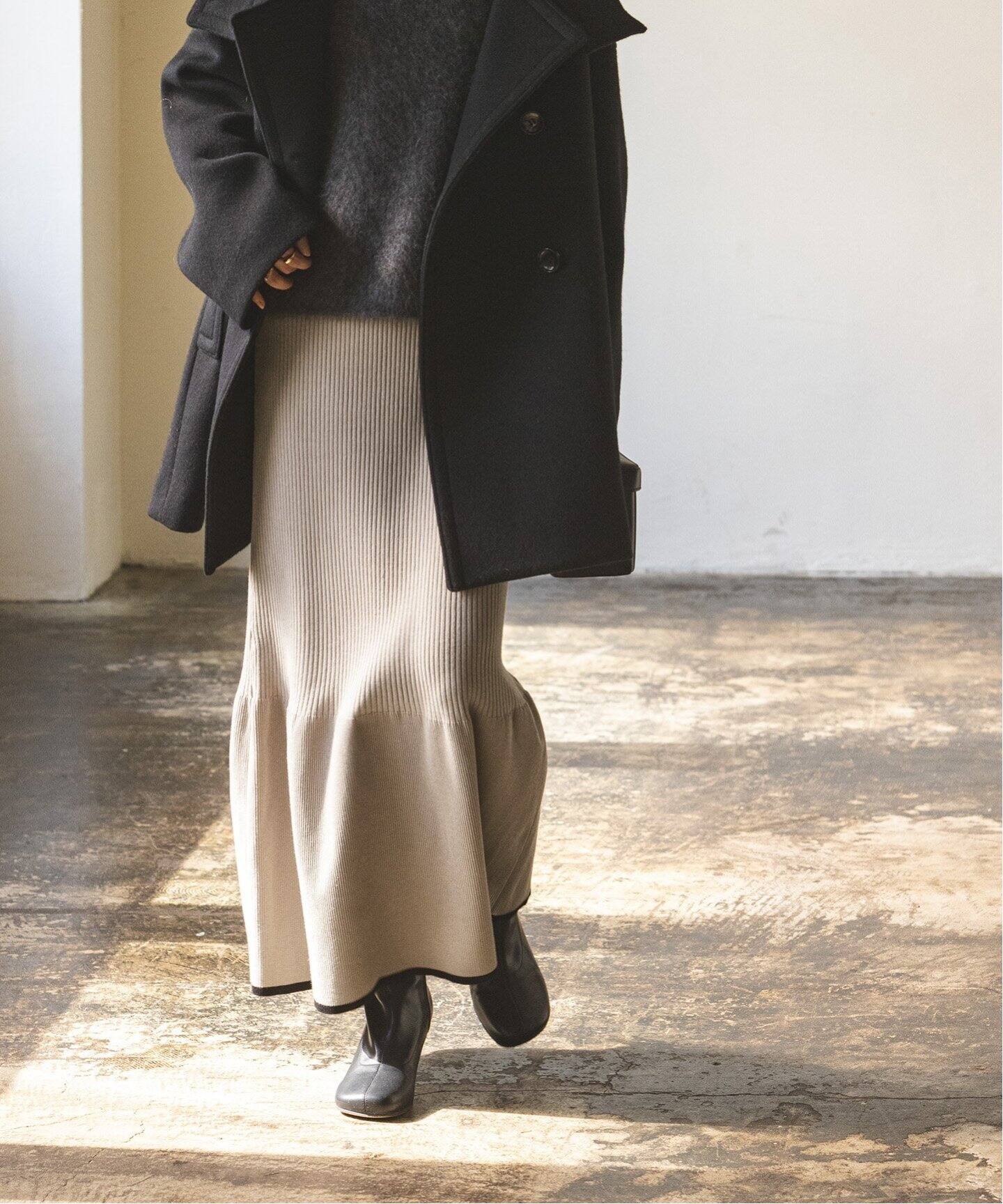 配色マーメイドニットスカート（ロング・マキシ丈スカート）｜NOBLE  