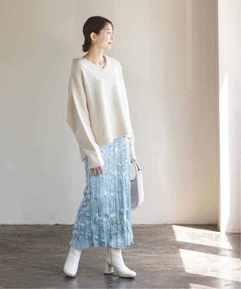サテンワッシャースカート（ロング・マキシ丈スカート）｜NOBLE  