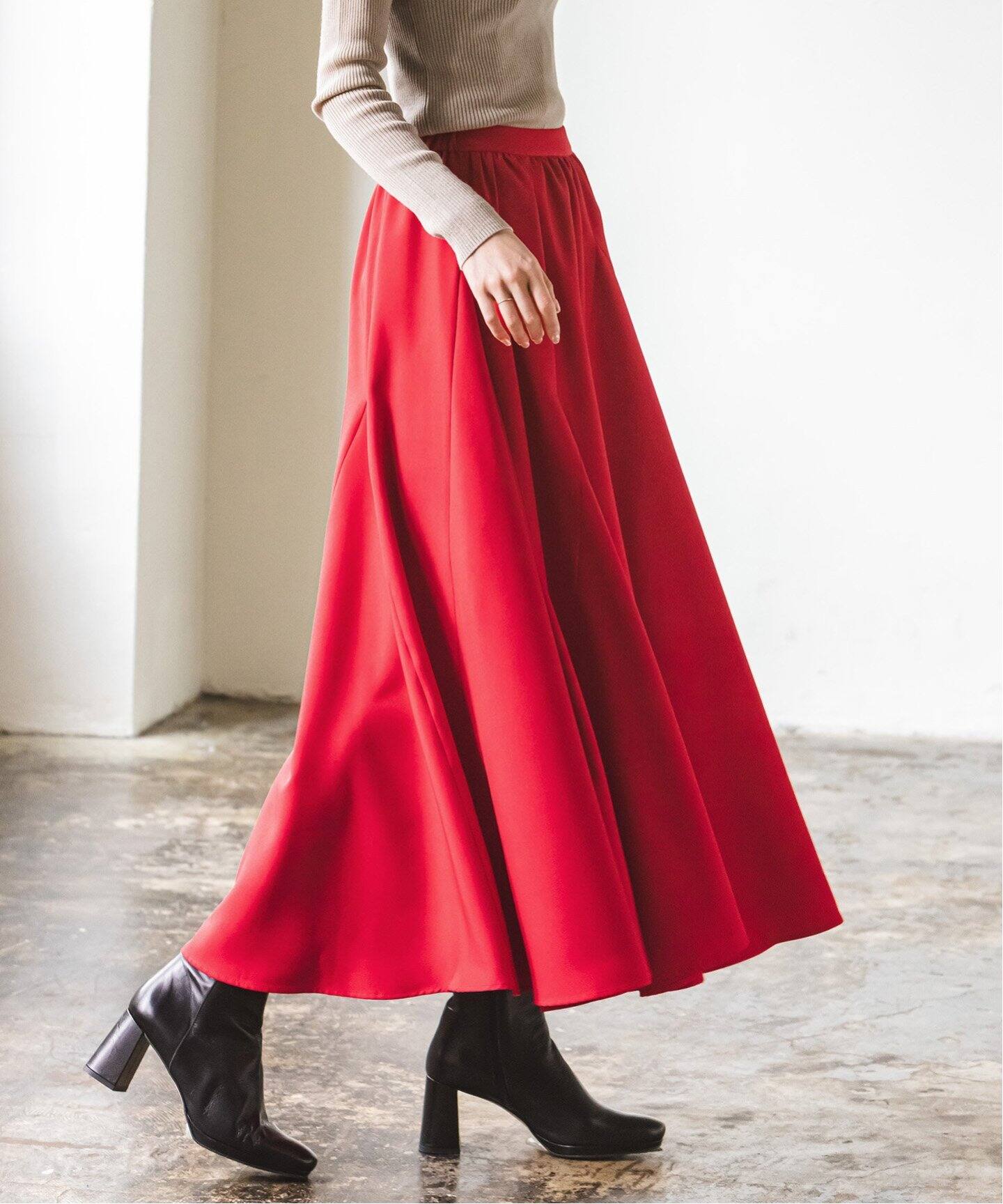 切り替えフレアーロングスカート（ロング・マキシ丈スカート）｜NOBLE  