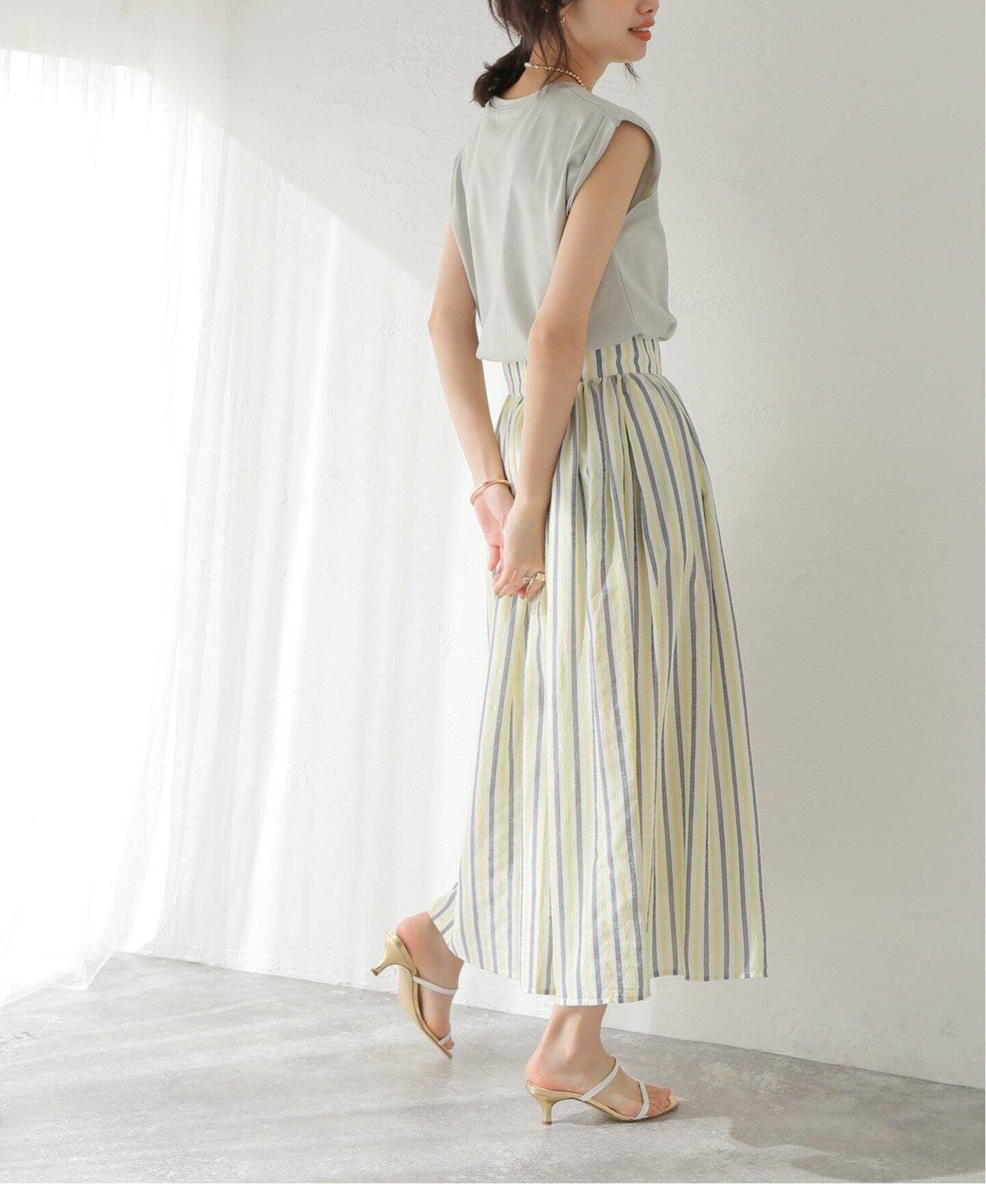 CHARRITA ／チャリータ】Falda rayada：スカート（ロング・マキシ丈  