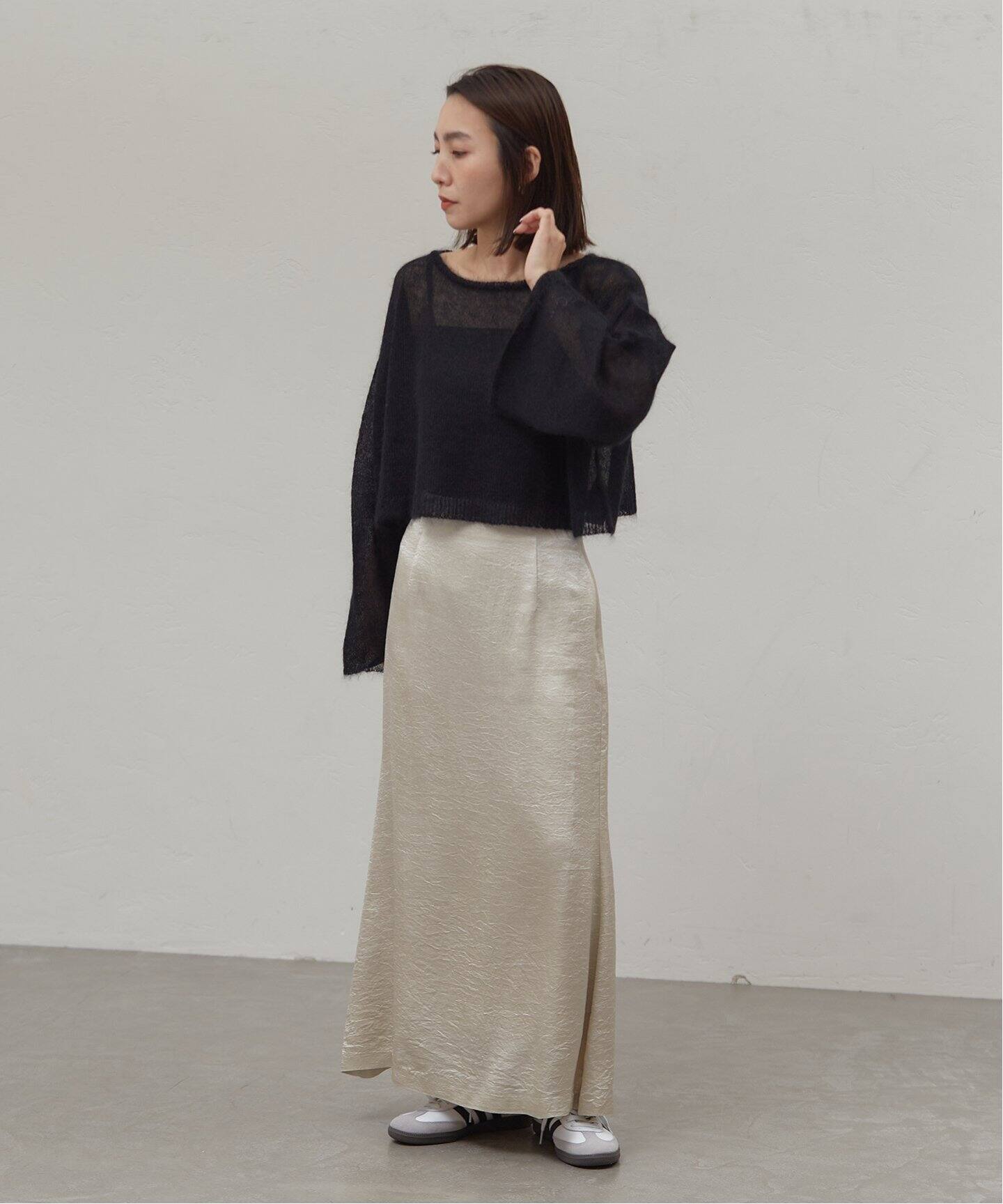 NAKAGAWA*JS】 サテンロングスカート（ロング・マキシ丈スカート  