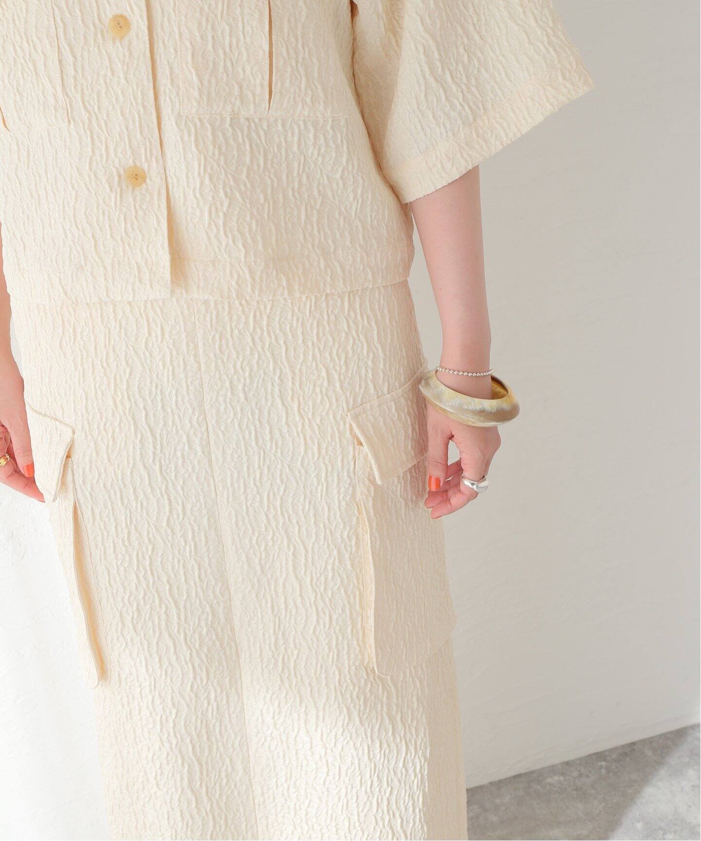 フクレジャガードユーティリティタイトスカート（ロング・マキシ丈  