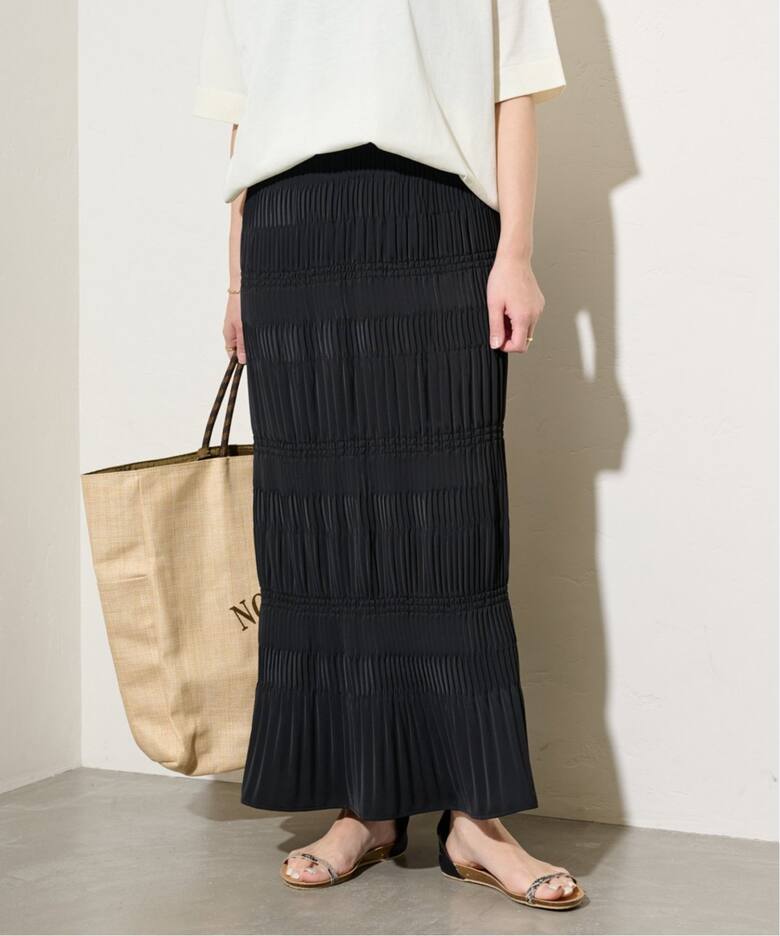 追加4》ミニプリーツシャーリングスカート（ロング・マキシ丈スカート  