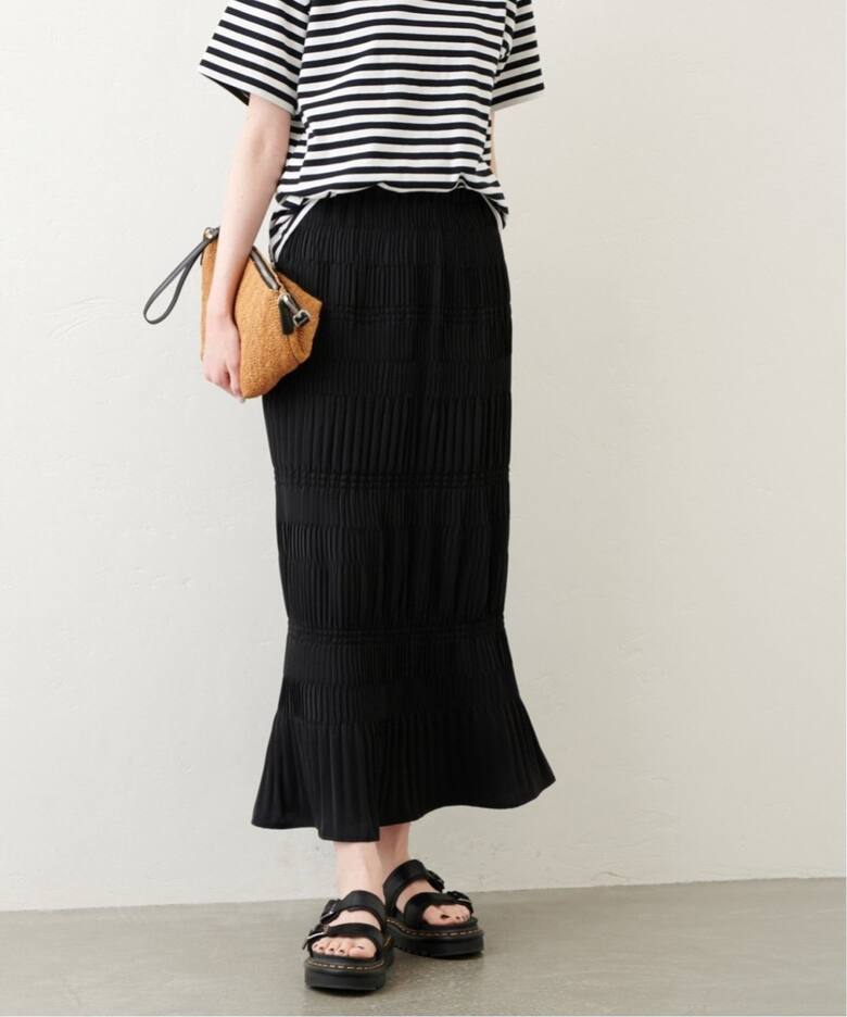 追加4》ミニプリーツシャーリングスカート（ロング・マキシ丈スカート  
