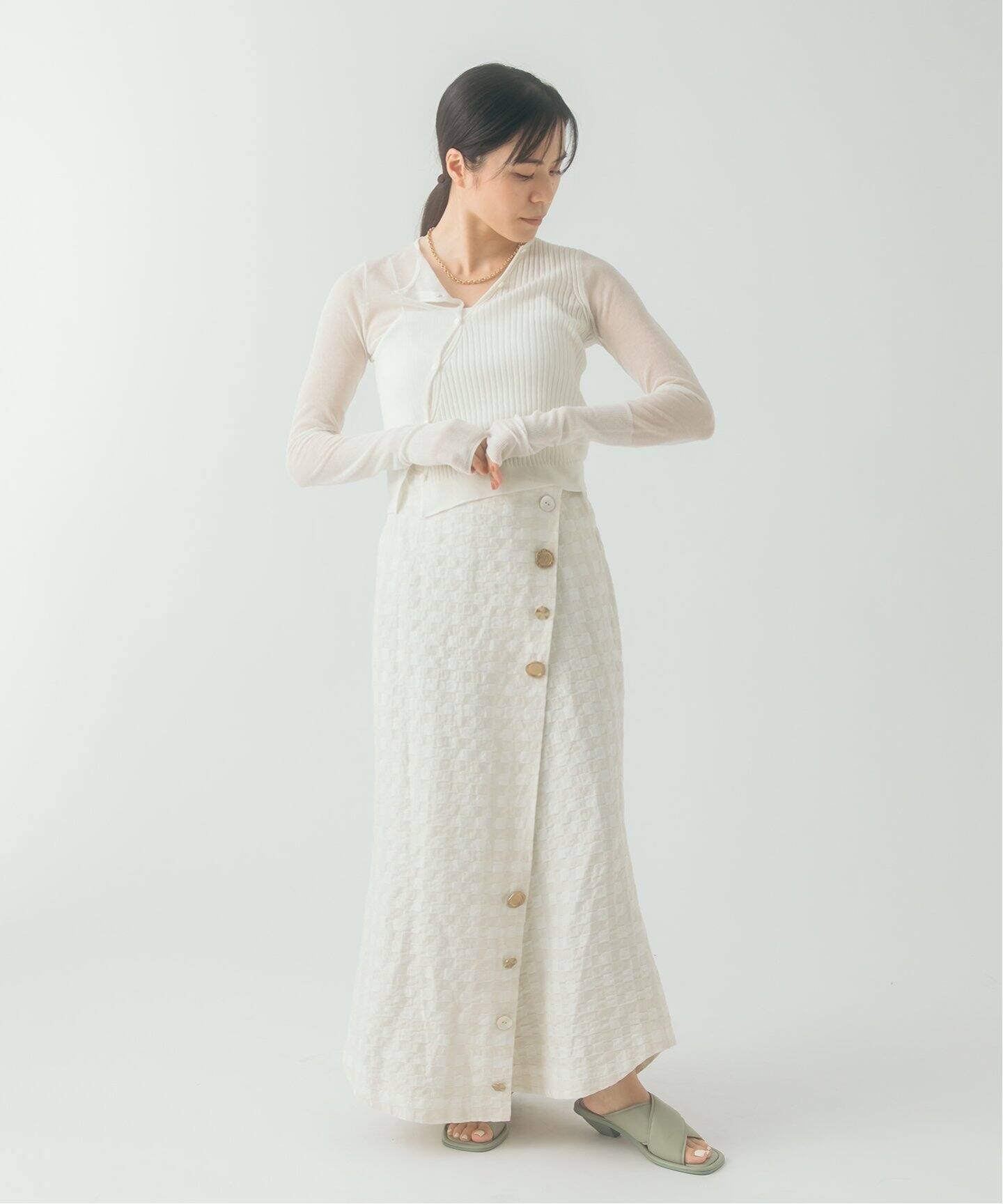 nude vintage×JOURNAL STANDARD】コードブロックラップスカート  