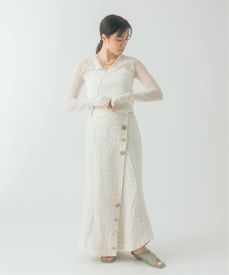 nude vintage×JOURNAL STANDARD】コードブロックラップスカート 