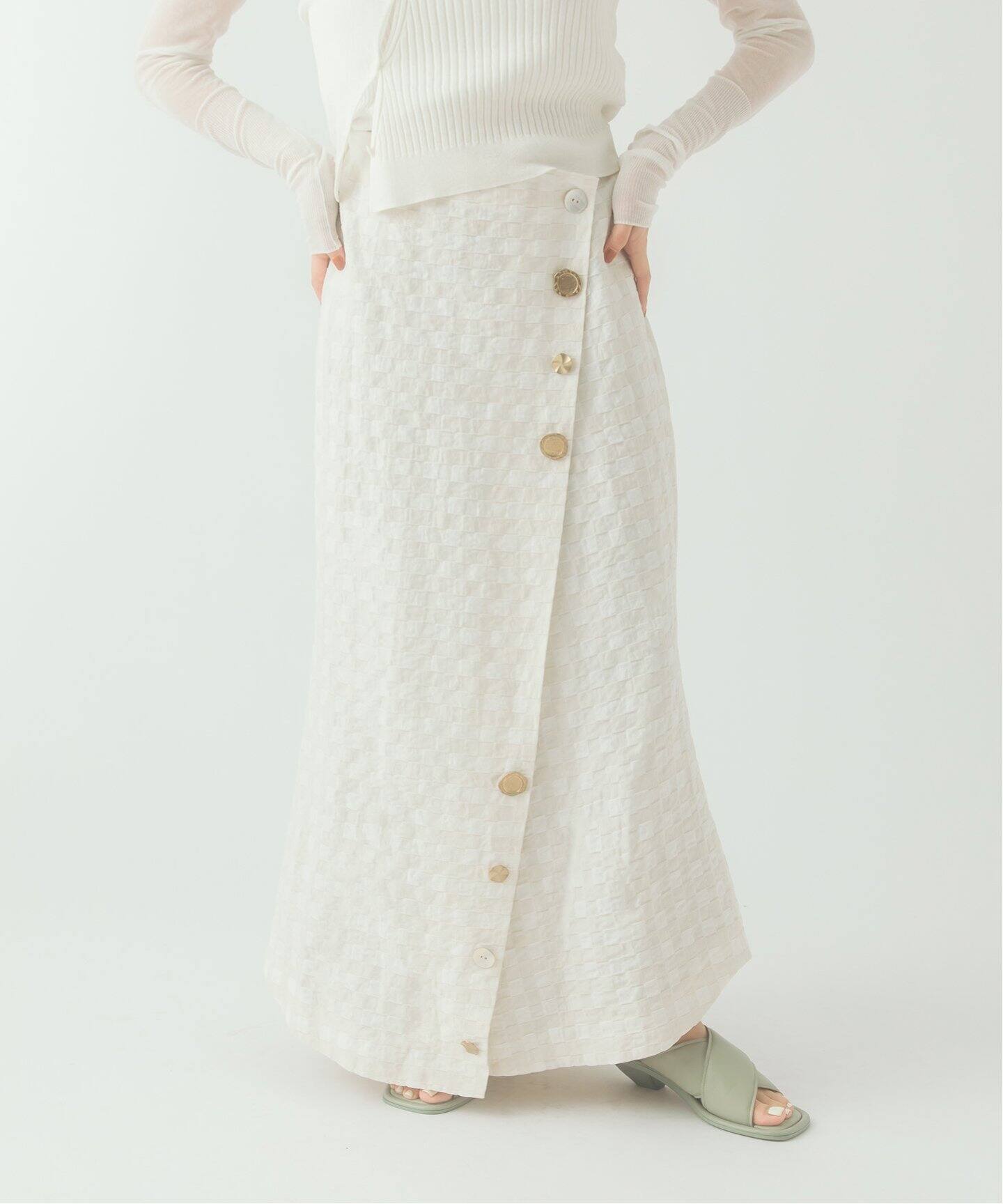 nude vintage×JOURNAL STANDARD】コードブロックラップスカート  