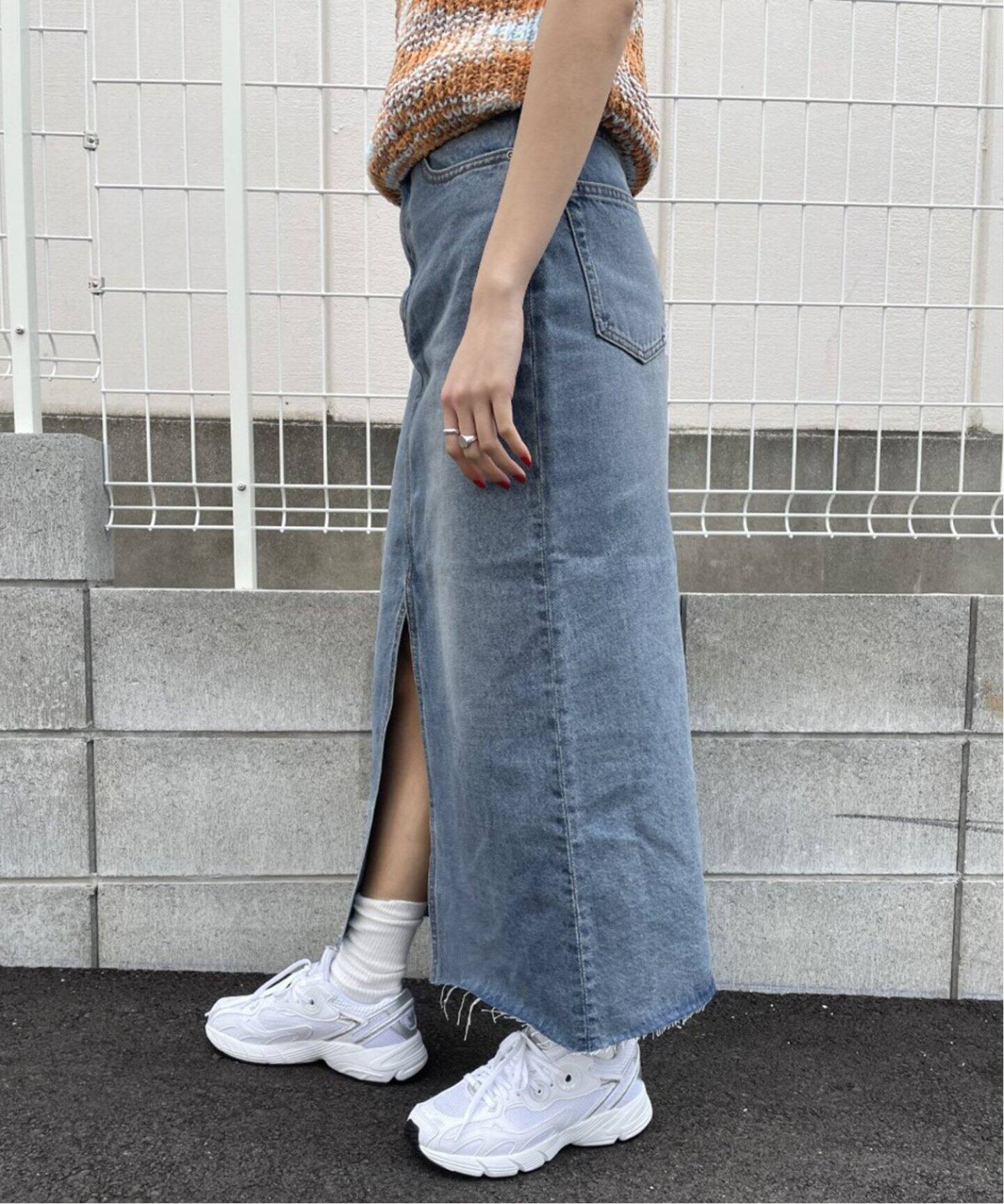 最終値下げ デニムタイトスカート デニムスカート s（追加》デニム 