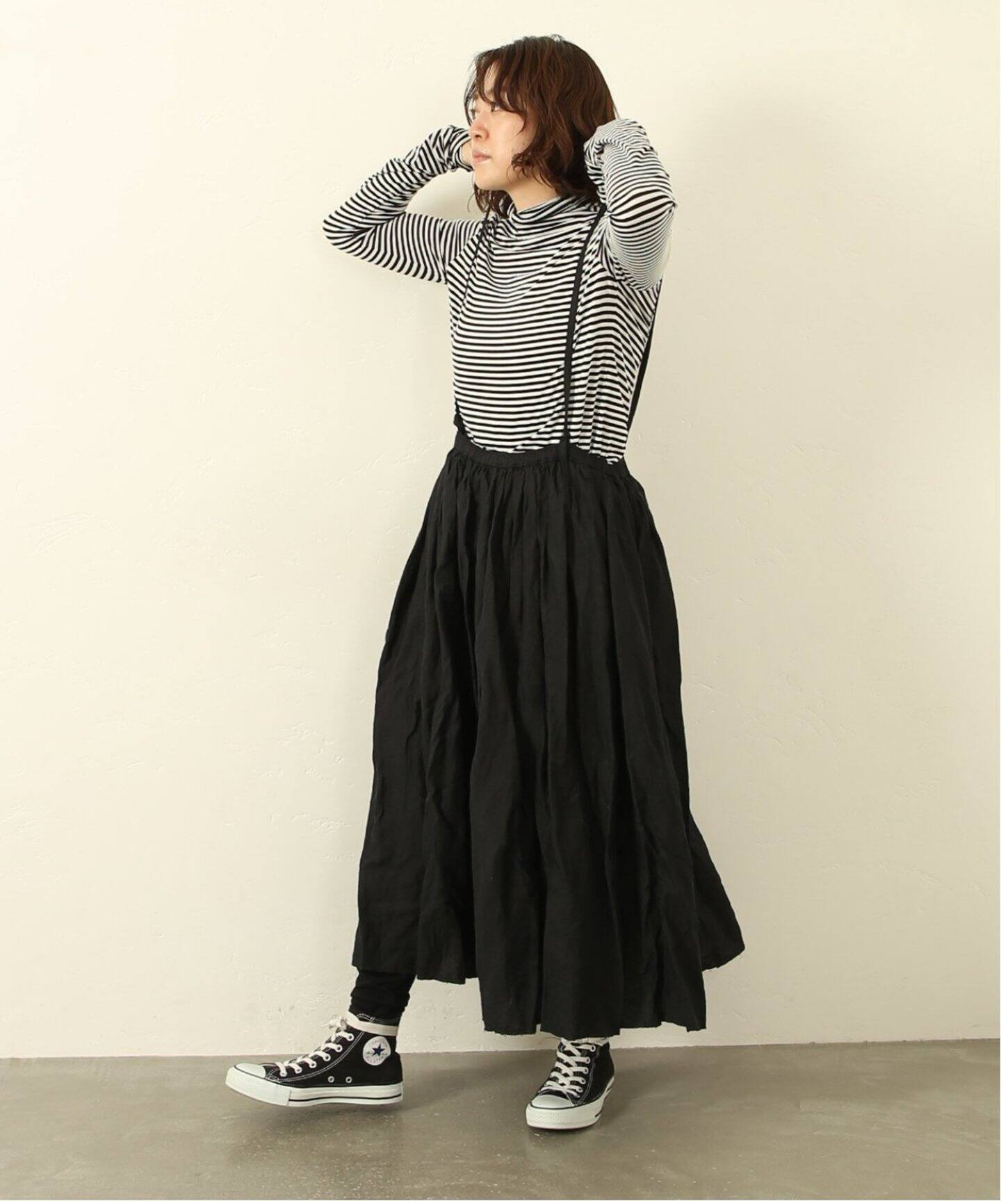 追加》エアワッシャー ギャザースカート（ロング・マキシ丈スカート  