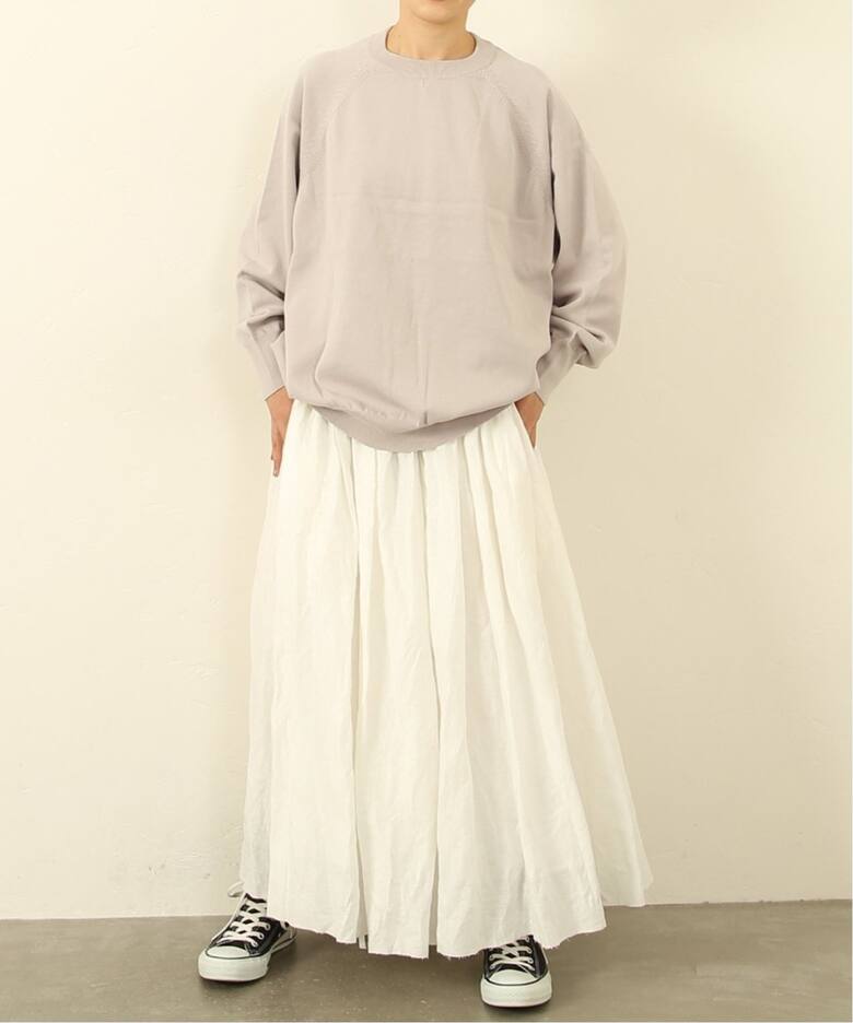 追加》エアワッシャー ギャザースカート（ロング・マキシ丈スカート  