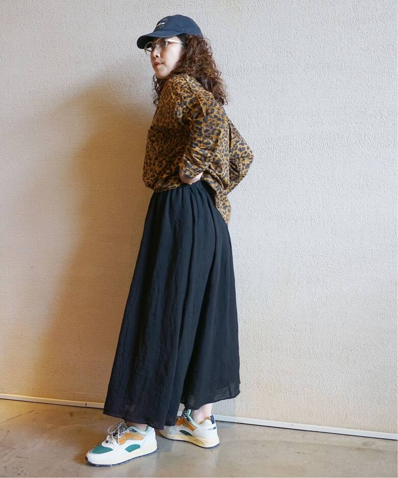 リネンワッシャークロス スカート（ロング・マキシ丈スカート 