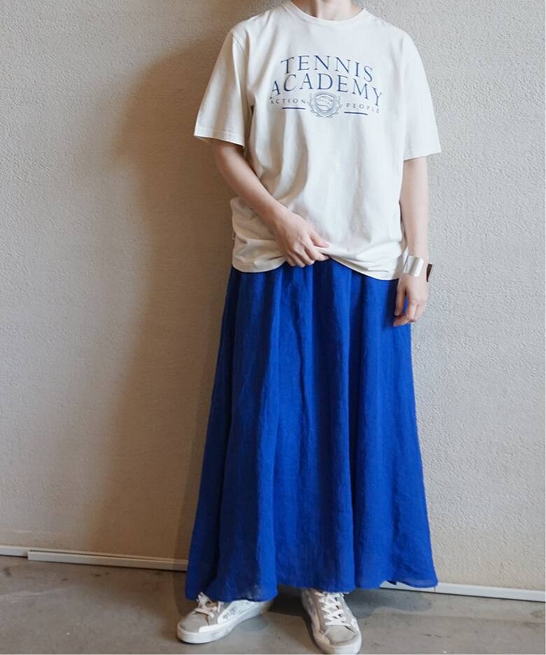 リネンワッシャークロス スカート（ロング・マキシ丈スカート 