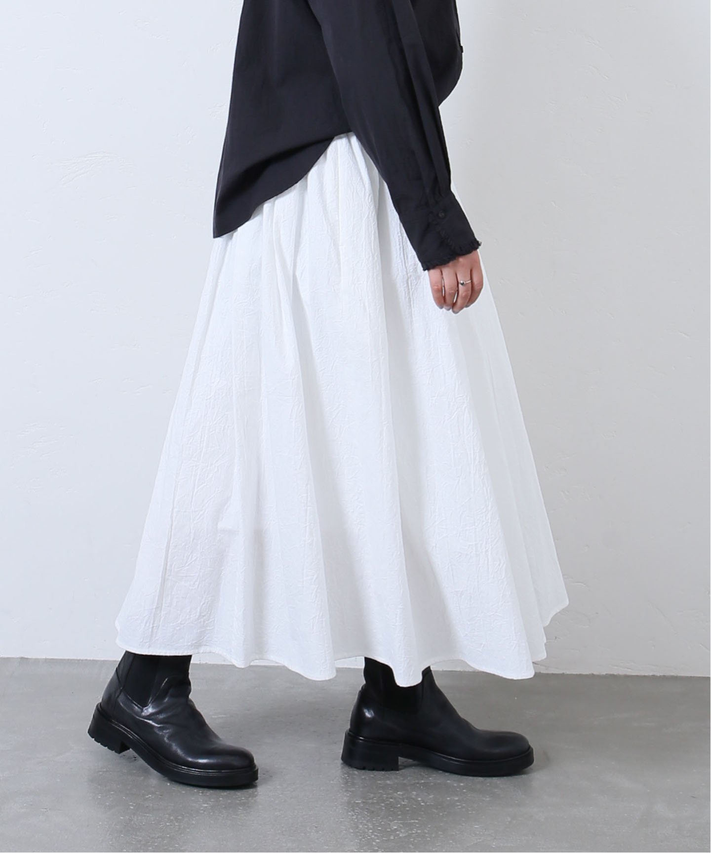 ワッシャー タックスカート（ロング・マキシ丈スカート）｜journal  