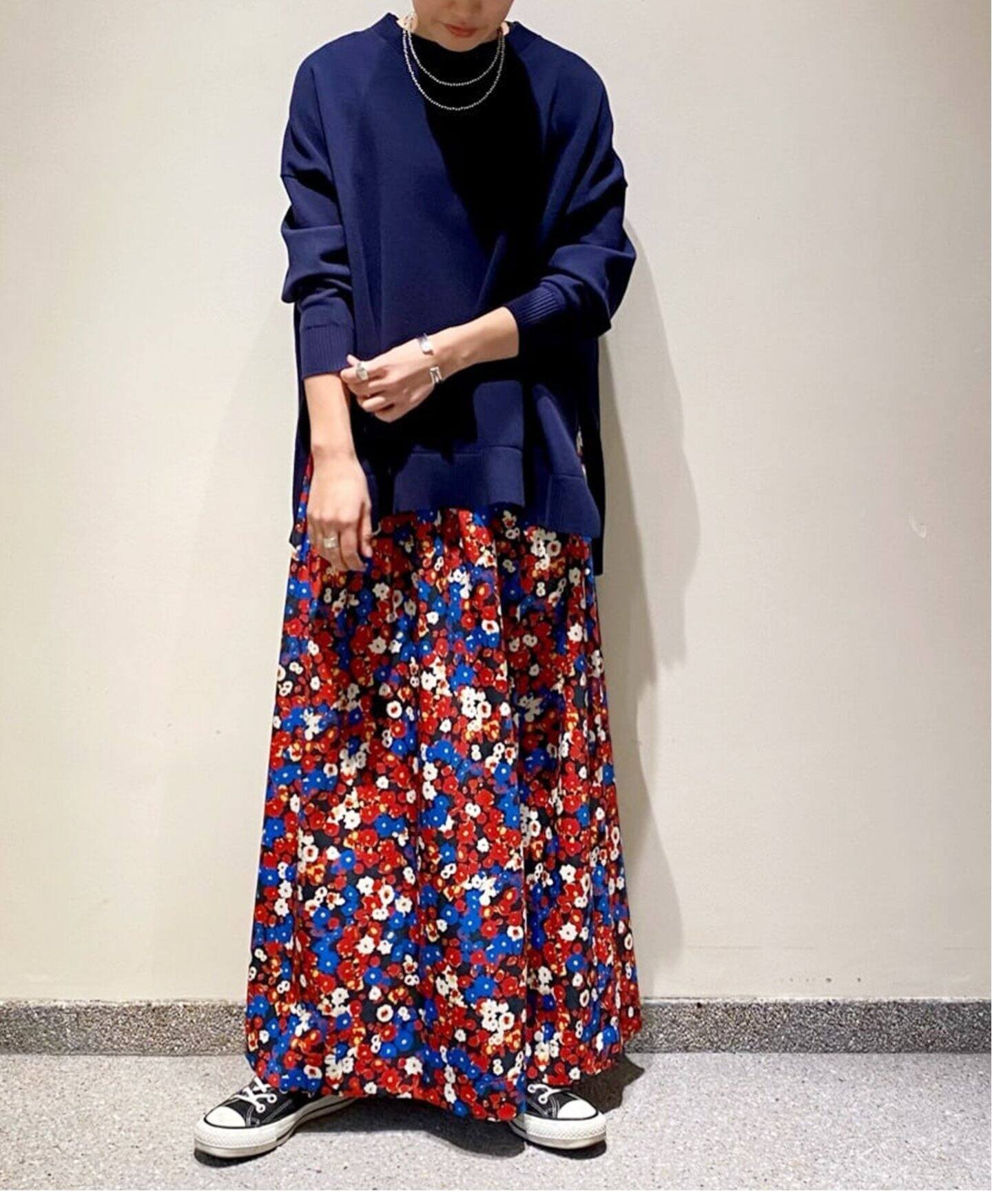 フラワープリントスカート（ロング・マキシ丈スカート）｜journal  