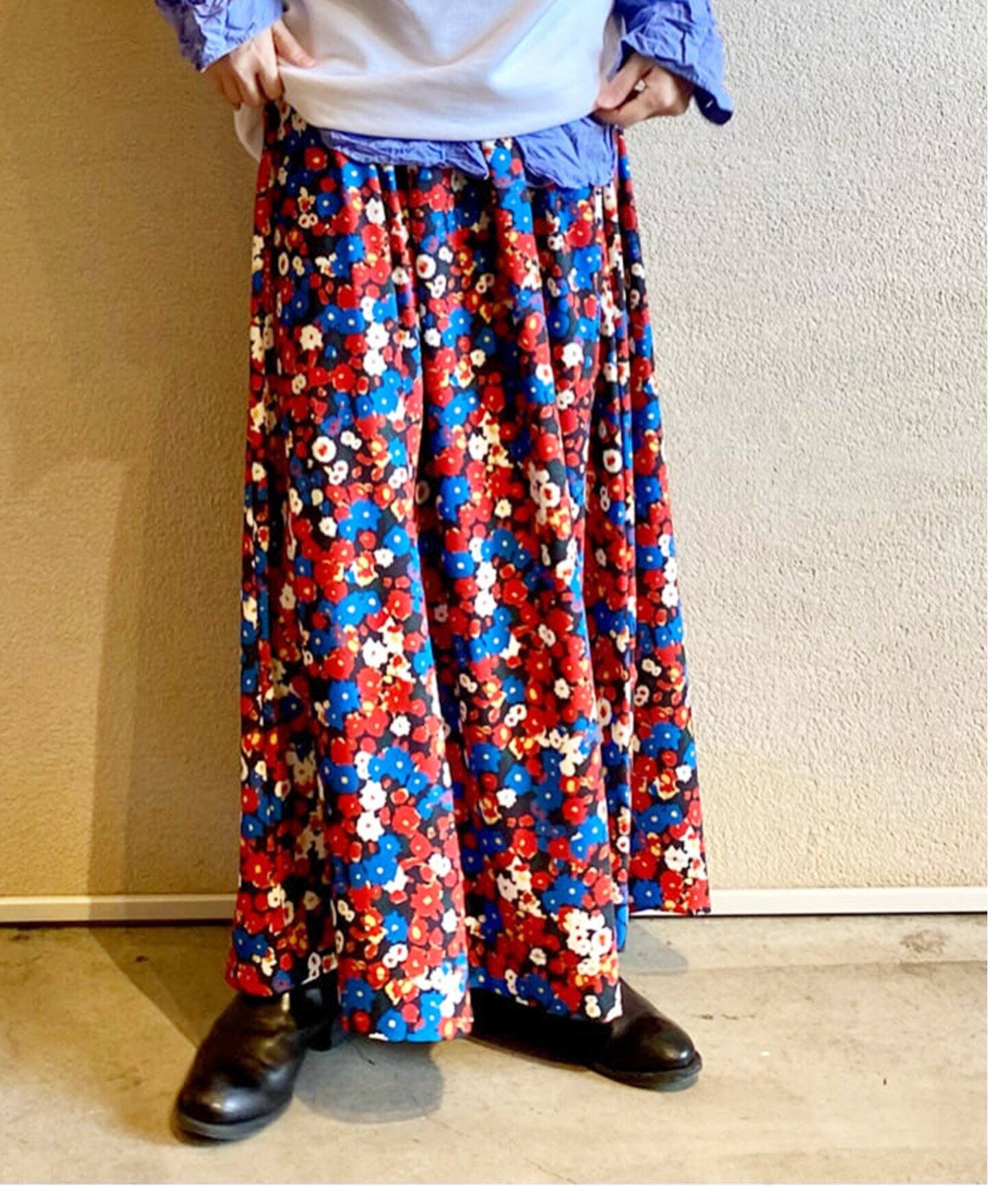 フラワープリントスカート（ロング・マキシ丈スカート）｜journal  