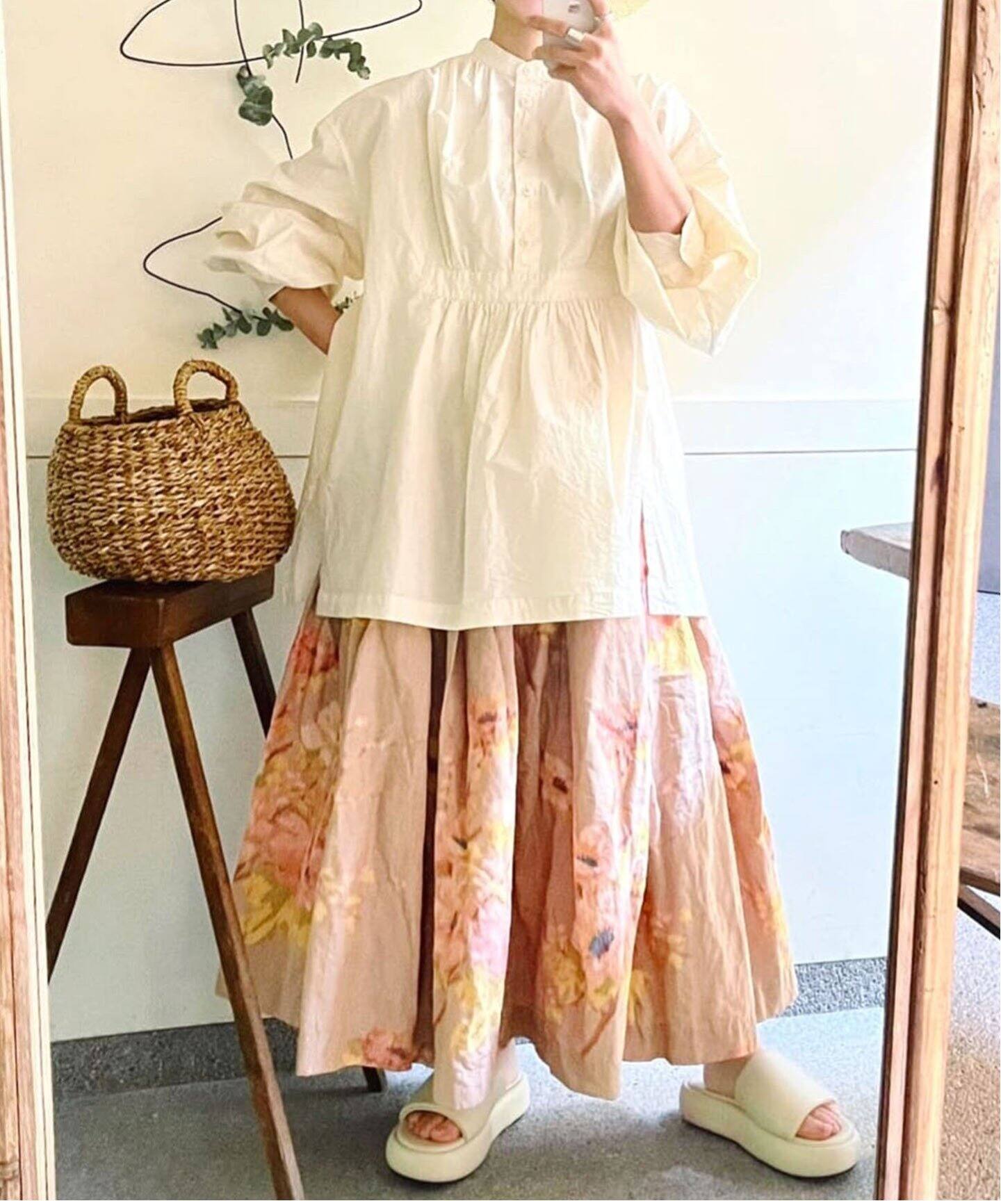 CASEY CASEY / ケイシー・ケイシー】DOUBLE RIDEAUX SKIRT（ロング 