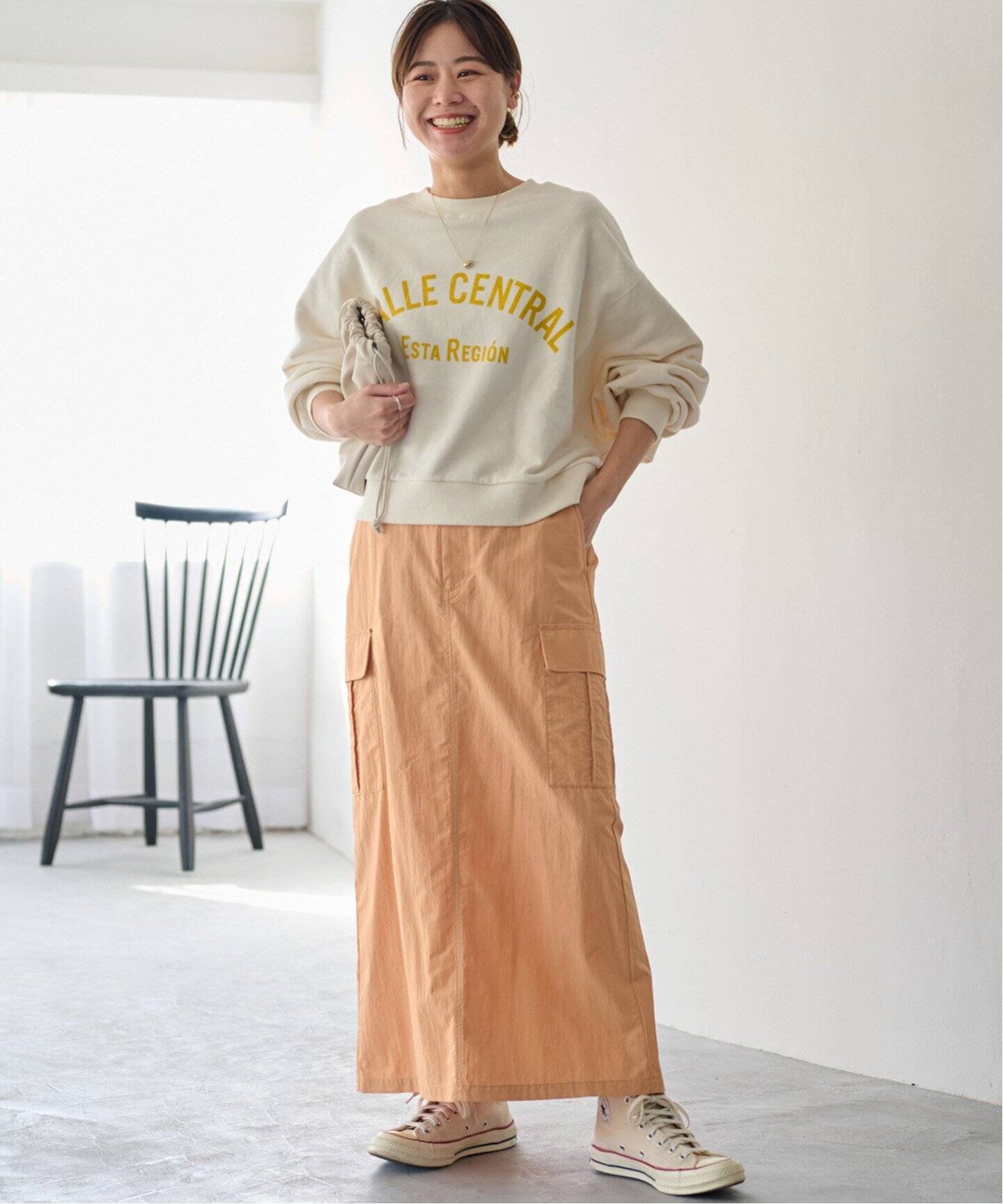 リサイクルナイロンカーゴスカート（ロング・マキシ丈スカート
