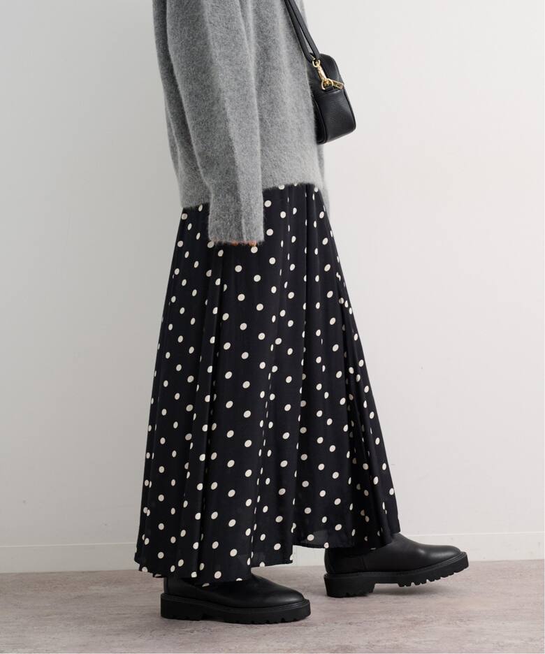 追加3》ドットプリントマーメイドスカート（ロング・マキシ丈スカート  