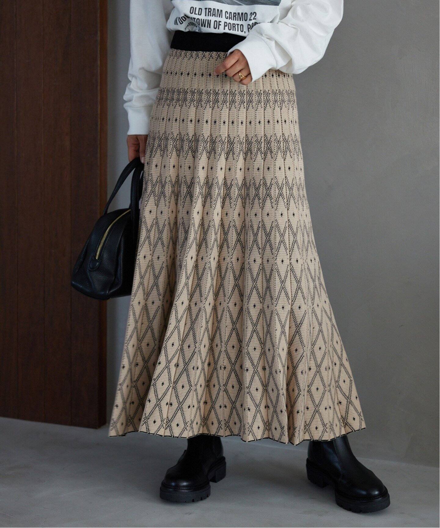 TORRAZZO DONNA】リバーシブルスカートダイヤ（ロング・マキシ丈  