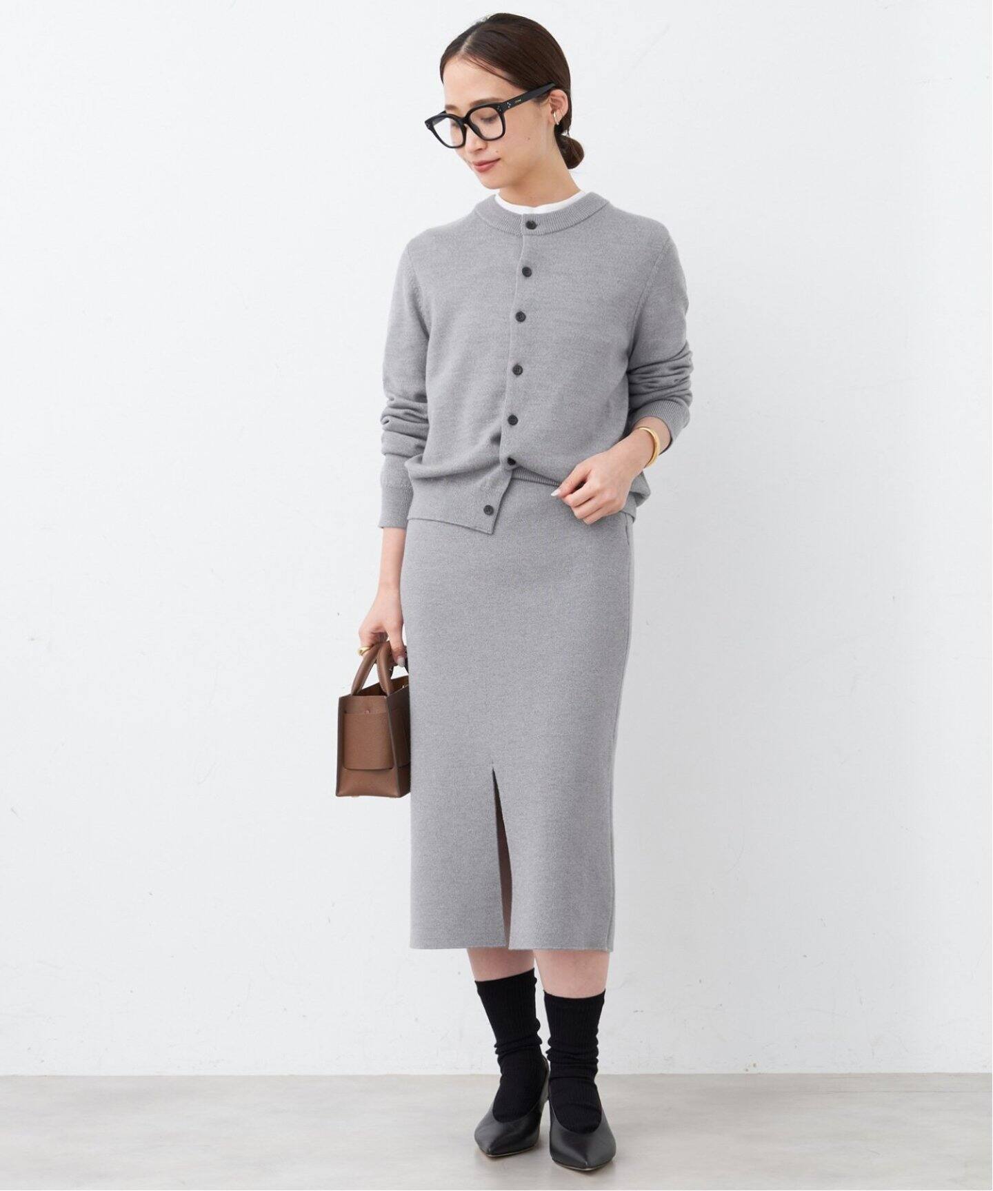 Deuxieme Classe ニットタイトスカートグレー38 