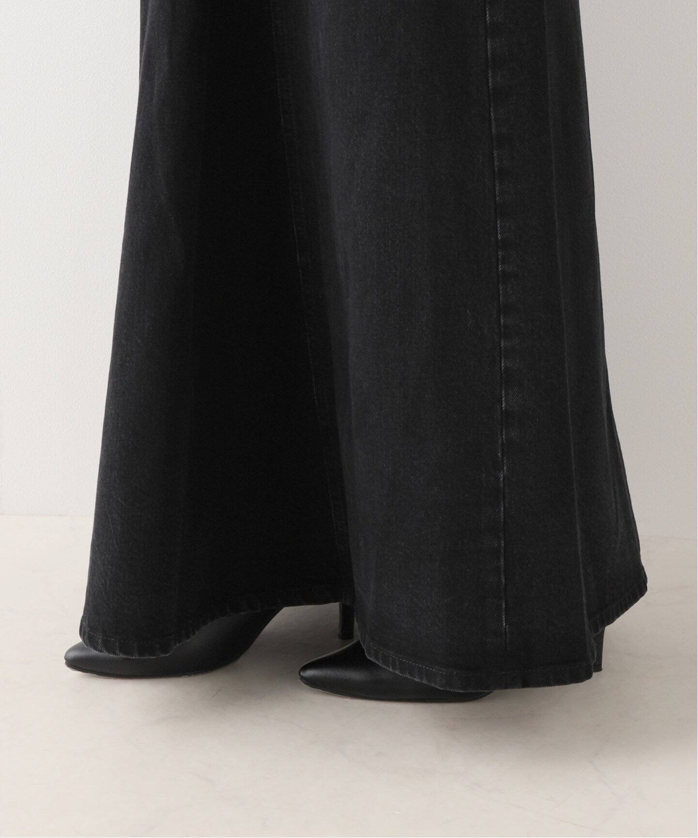 TIBI /ティビ】 BLACK DENIM GODET マキシスカート（ロング・マキシ丈 