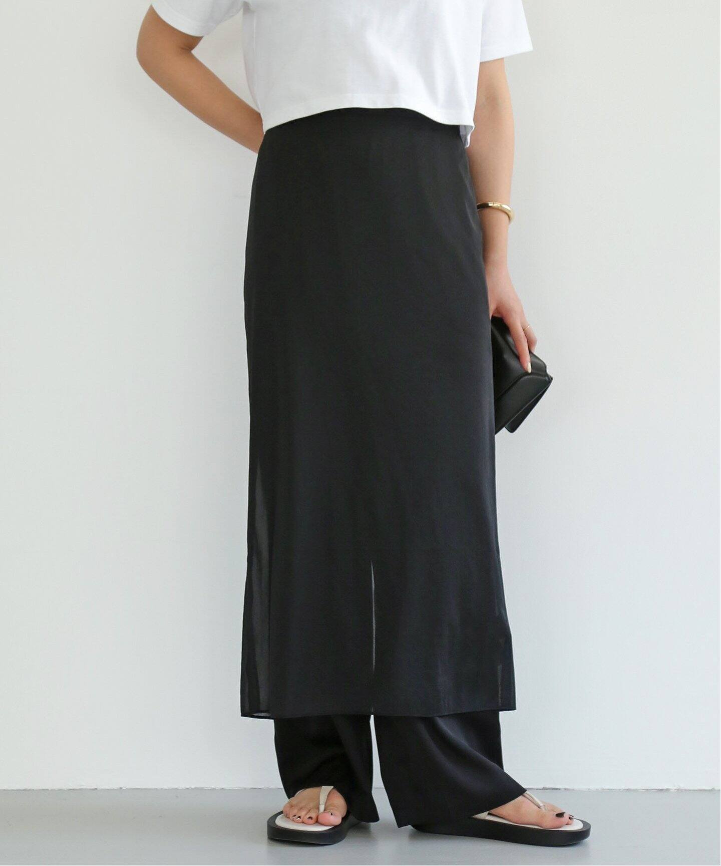 Tibi/ティビ】 SHEER GAUZE MAXI PENCIL スカート（ロング・マキシ丈 