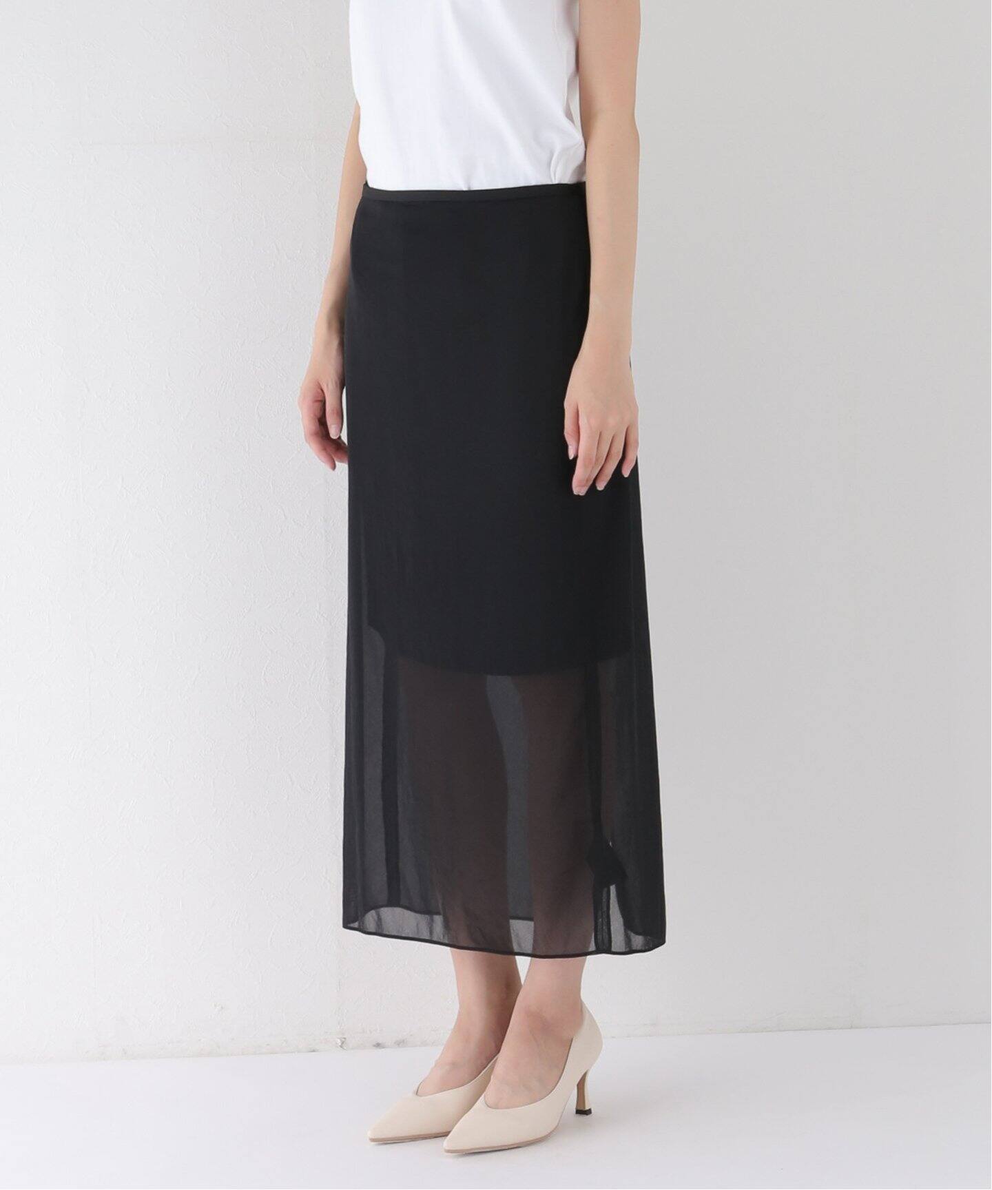 Tibi/ティビ】 SHEER GAUZE MAXI PENCIL スカート（ロング・マキシ丈  