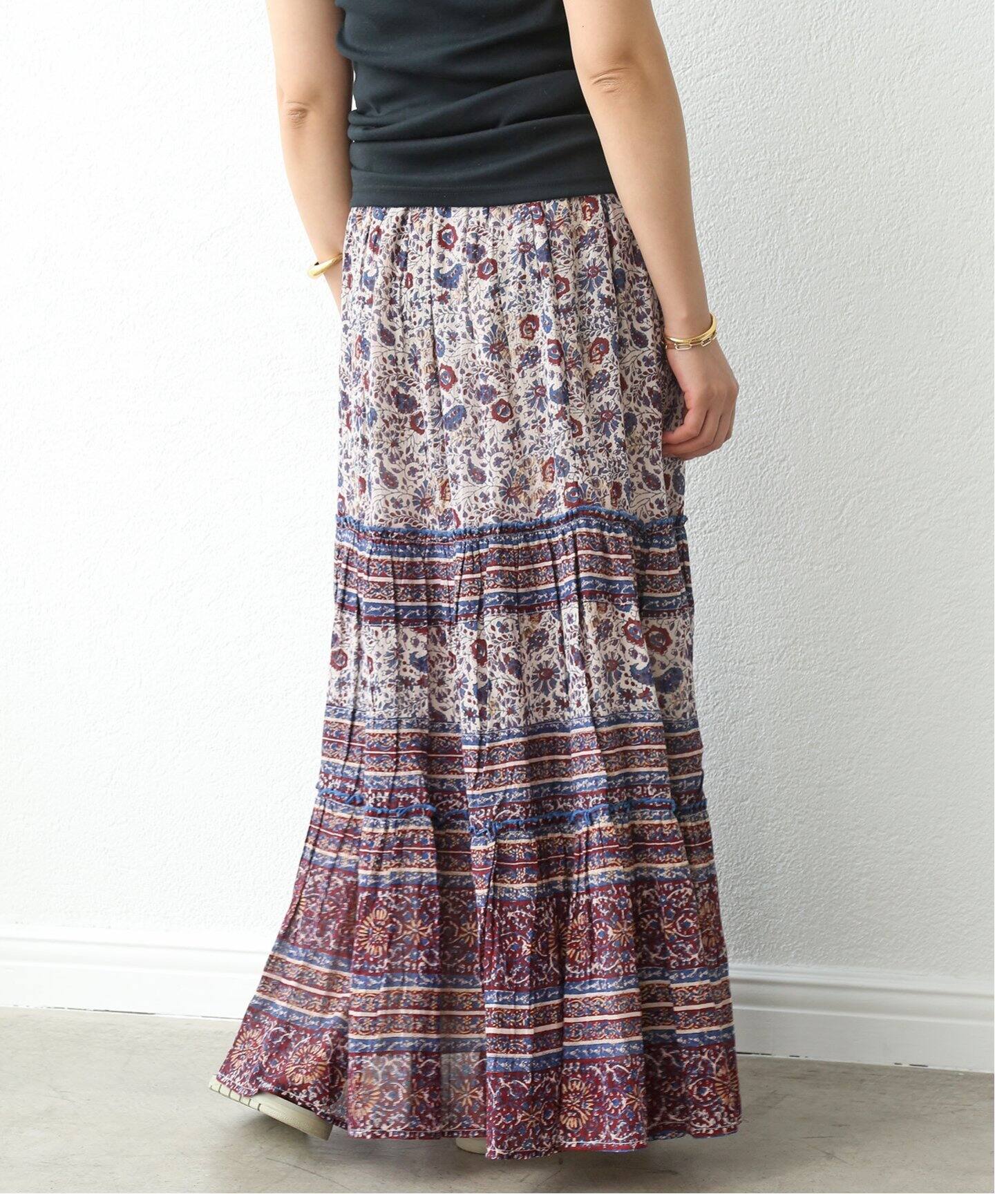 M.A.B.E/メイブ】 ROSA プリント マキシスカート（ロング・マキシ丈  