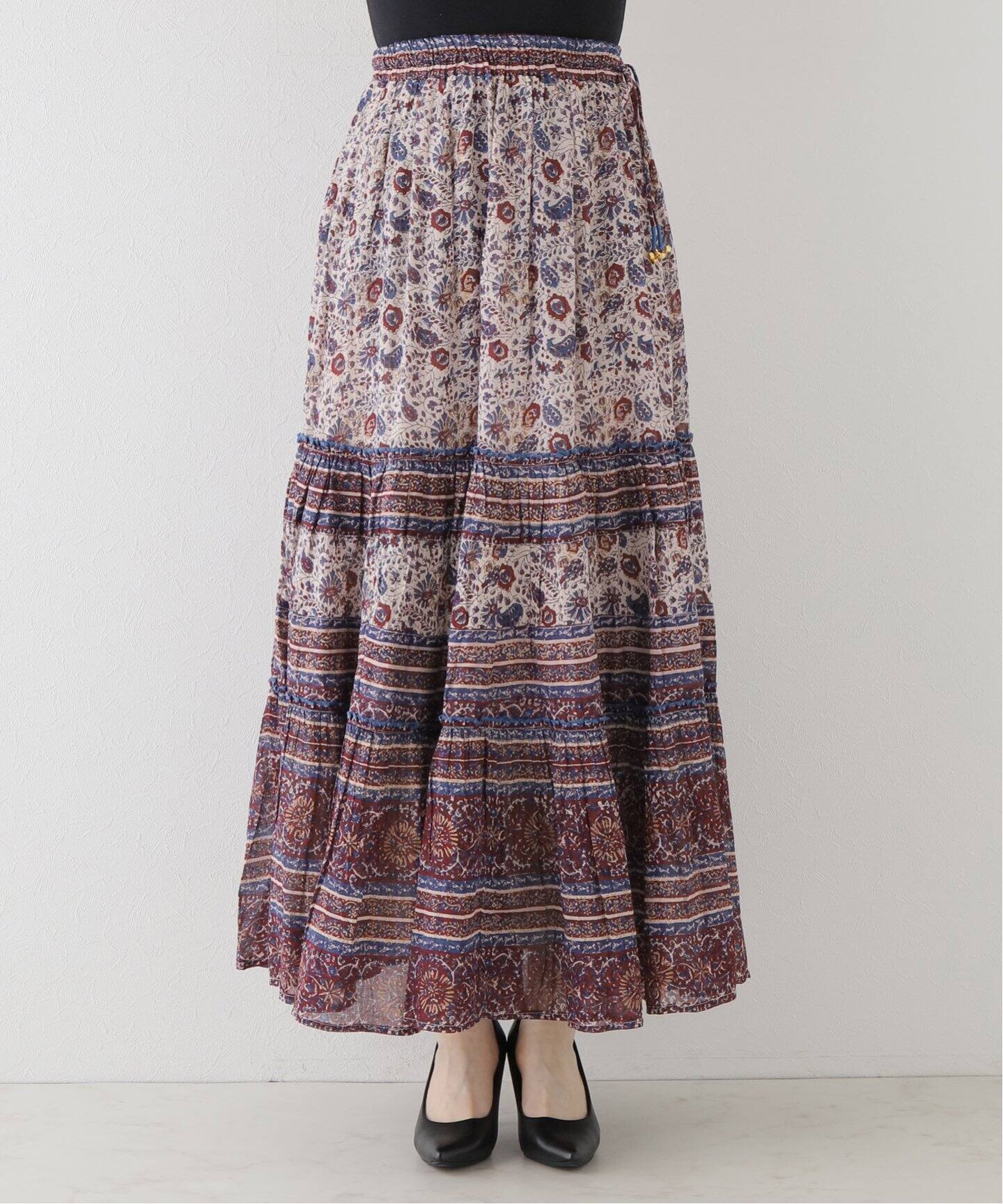 M.A.B.E/メイブ】 ROSA プリント マキシスカート（ロング・マキシ丈  