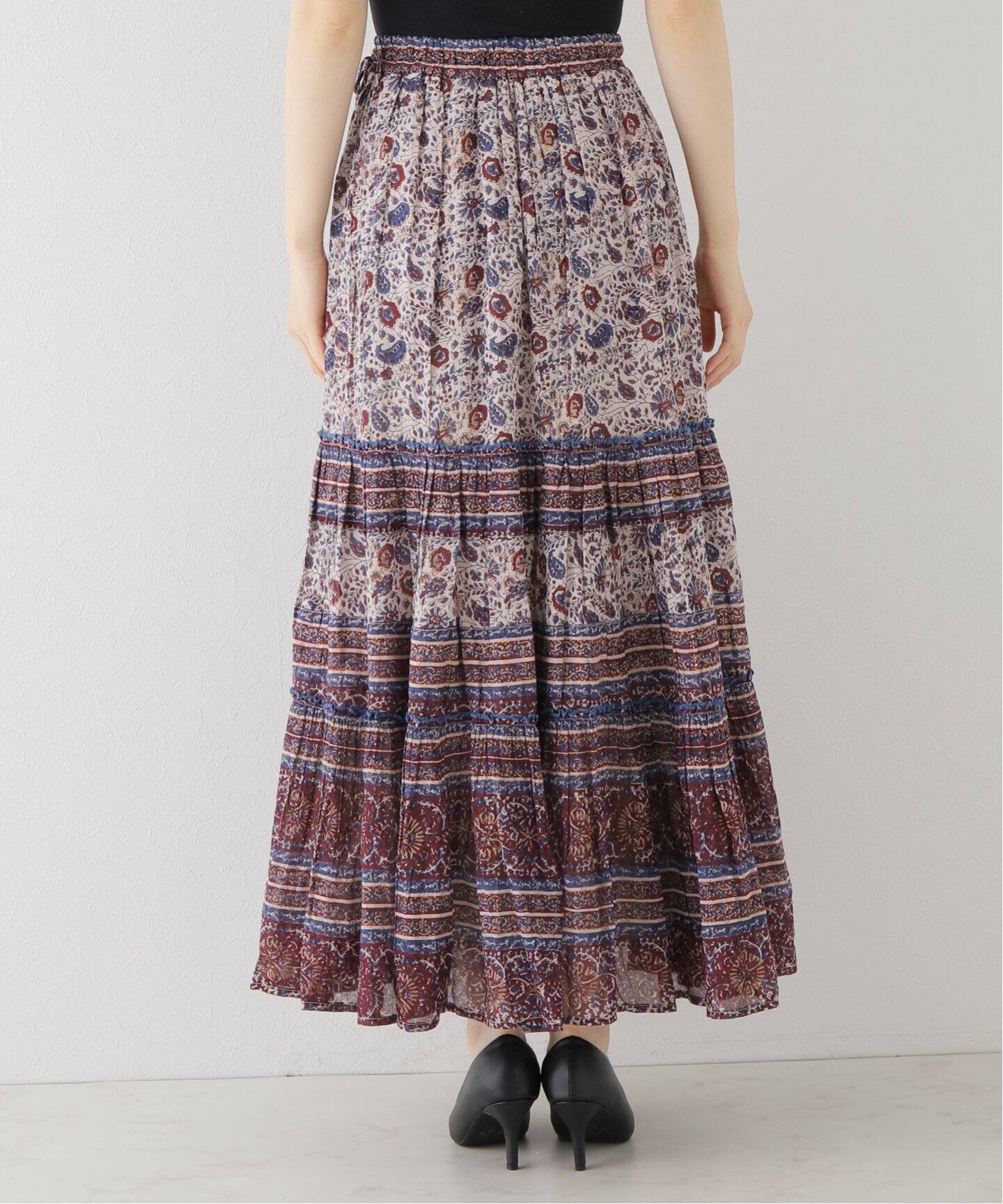 M.A.B.E/メイブ】 ROSA プリント マキシスカート（ロング・マキシ丈  