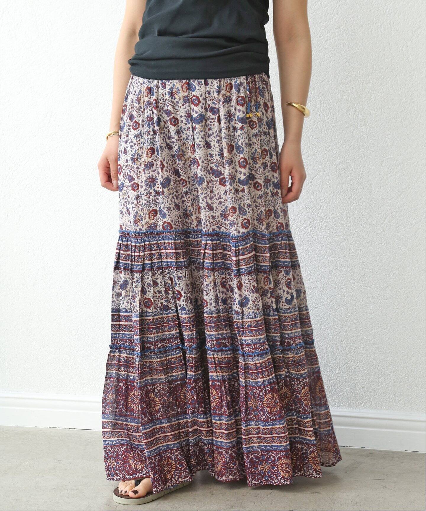 M.A.B.E/メイブ】 ROSA プリント マキシスカート（ロング・マキシ丈  