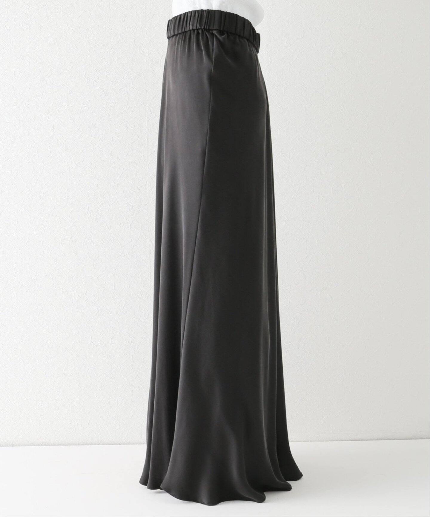 シルクサテンスカート（BLACK）（ロング・マキシ丈スカート）｜MUSE de  