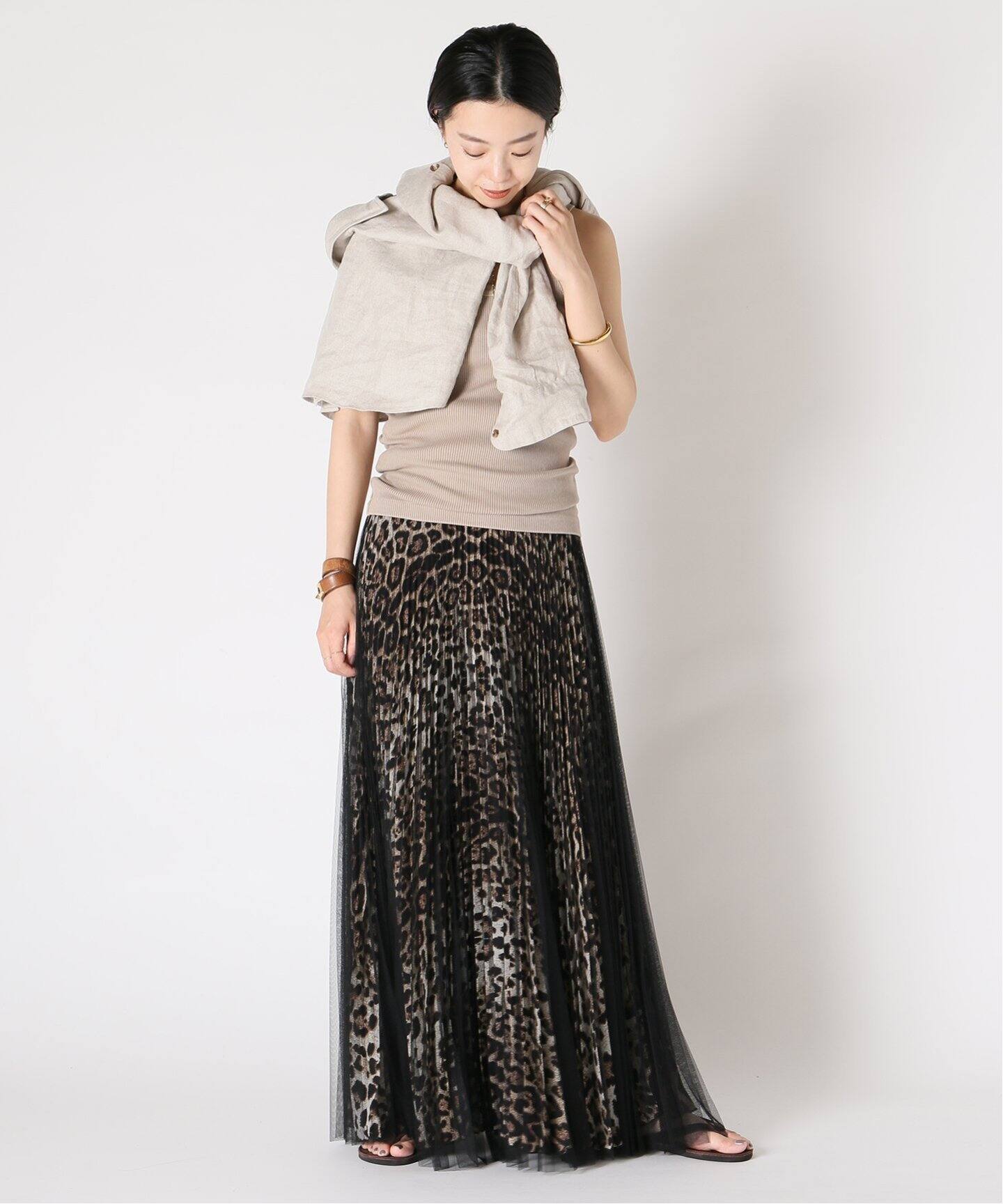 LOYD FORD/ロイド フォード】LEOPARD TULLE スカート（ロング・マキシ  