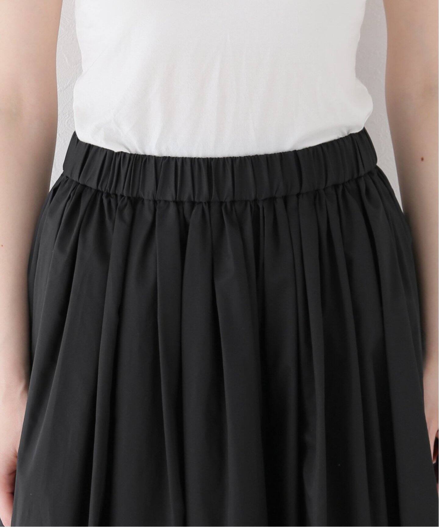ドゥーズィエムクラスコットンドラマティックギャザースカートブラック 