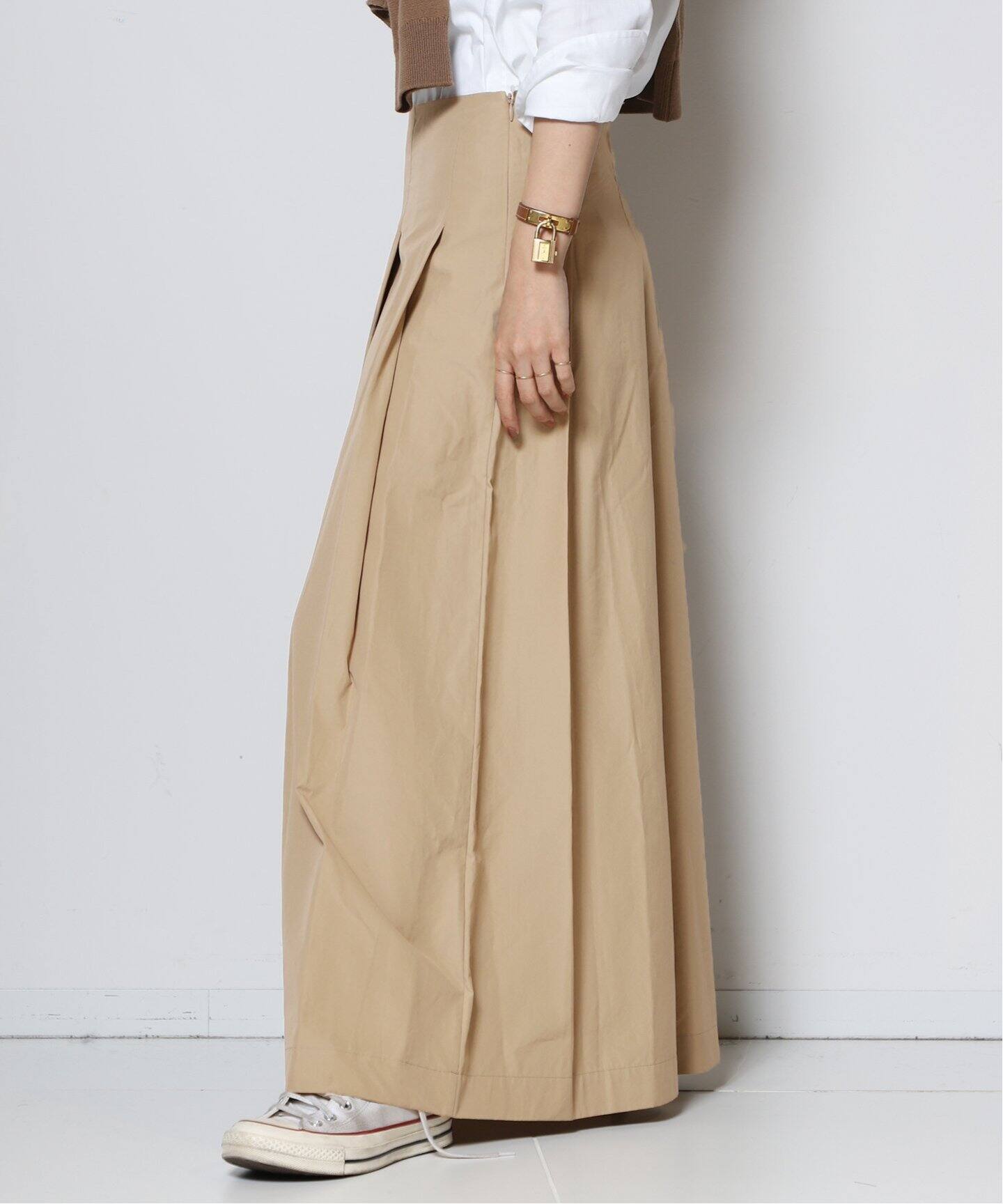 Col Pierrot/コルピエロ】CTN PLEATED スカート（BEIGE）（ロング 
