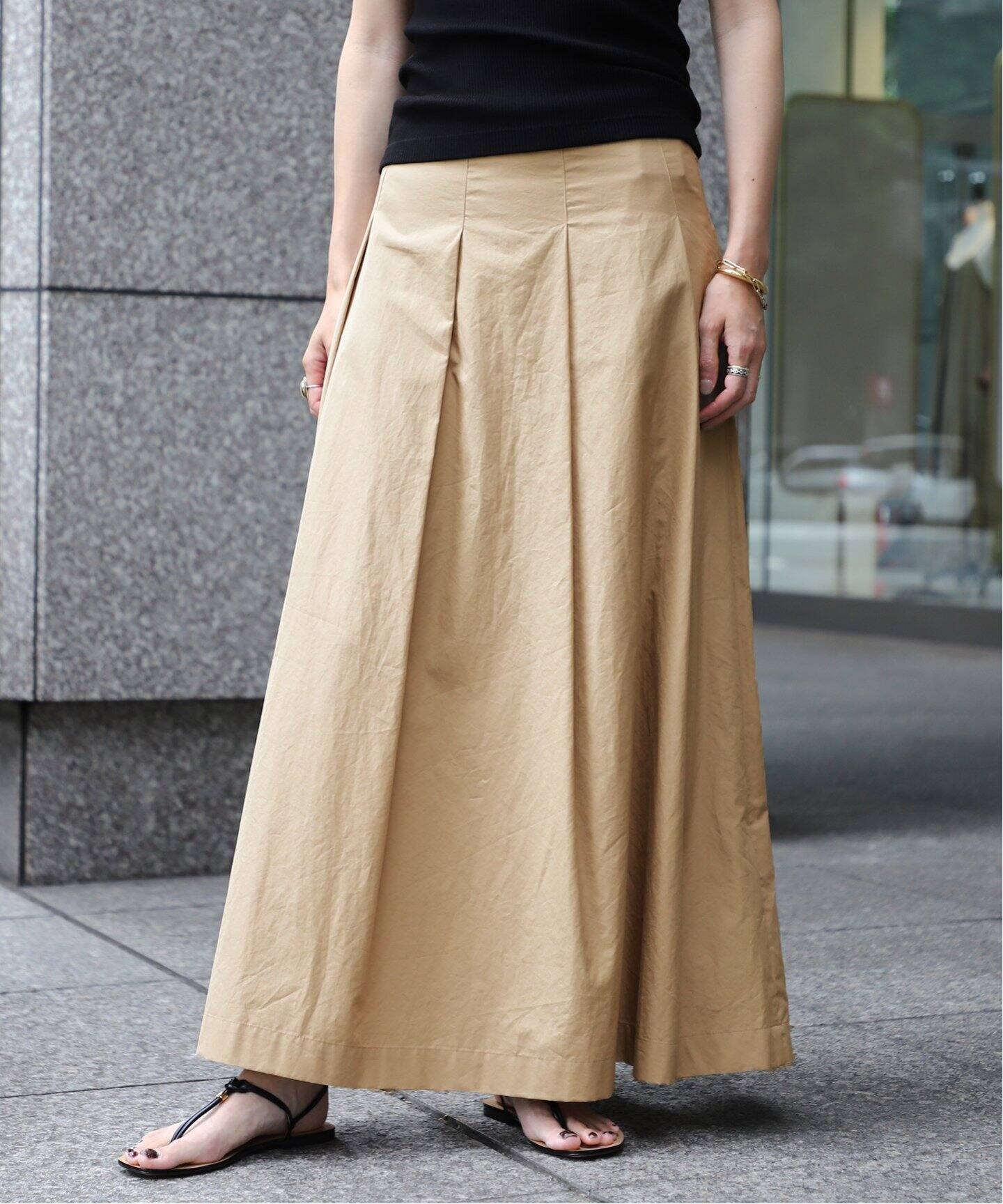 Col Pierrot/コルピエロ】CTN PLEATED スカート（BEIGE）（ロング  