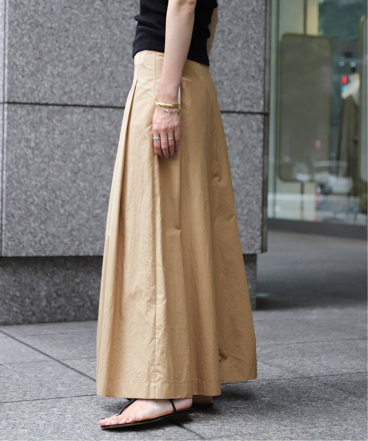 Col Pierrot/コルピエロ】CTN PLEATED スカート（BEIGE）（ロング  